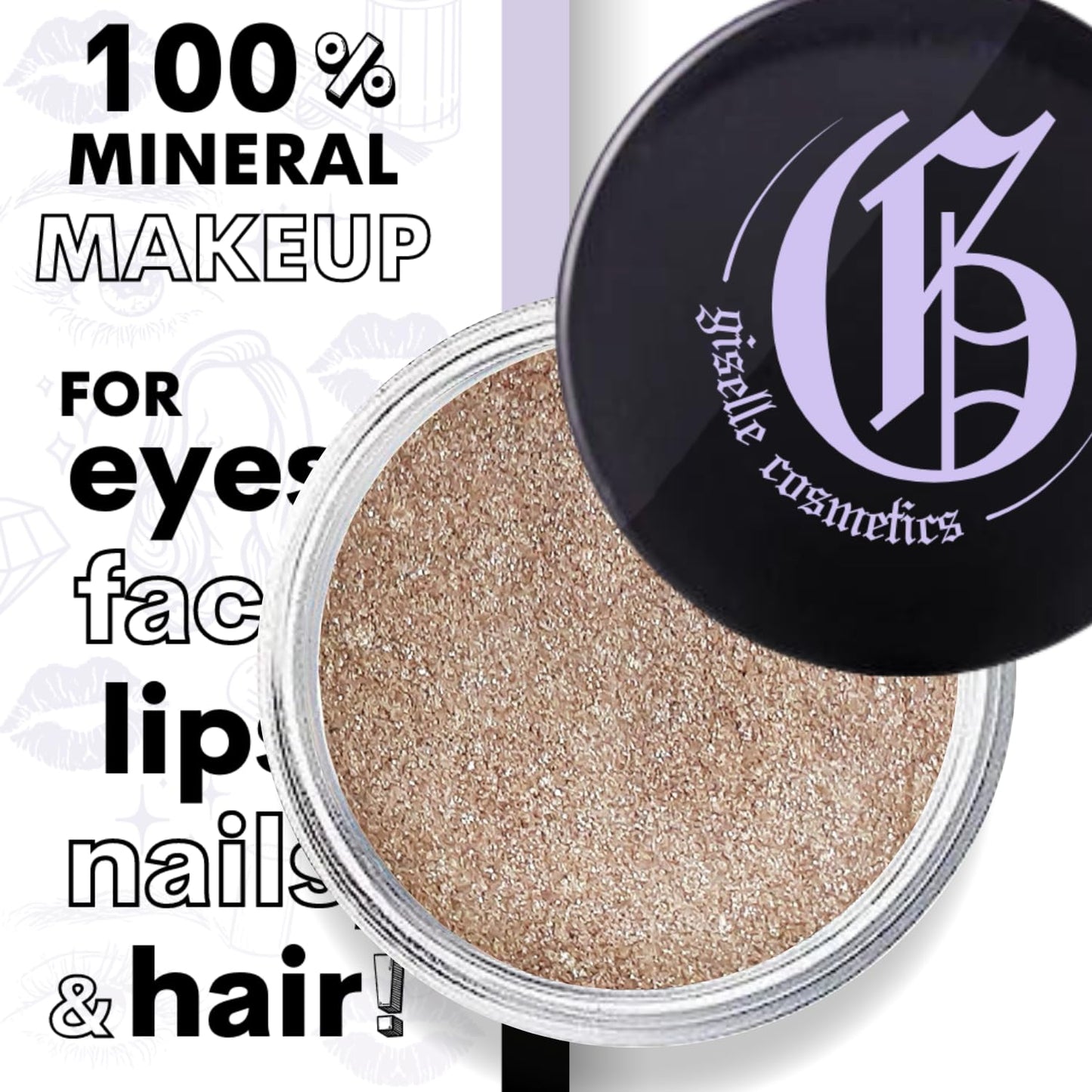 Coco Mineral Loose Eye Shadow - Organic, Shimmer, Glitter & Metallic Eye Shadow Palette Makeup - Talc-Free, Iridescent, Brown, Gold, Copper & White Eye Makeup