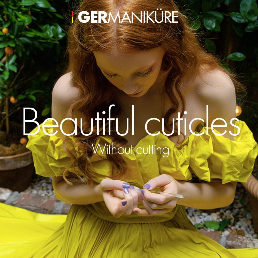 GERMANIKURE Crystal Glass Cuticle Stick & White Nail File Set in Suede Sleeves – Handmade in Czech Republic – Professional Manicure Supplies – Cuticle Pusher, Callus Remover - Ideal Nail Care Gift