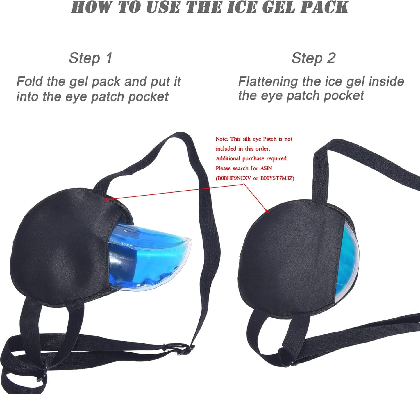 Ice Eye Patches for Puffy Eyes, Cooling Medical Eye Patch Pad Gel Pack Cover Eyepatch Cold Hot Therapy Eye Bags Dark Circles After Surgery Adult Kid (4PCS)