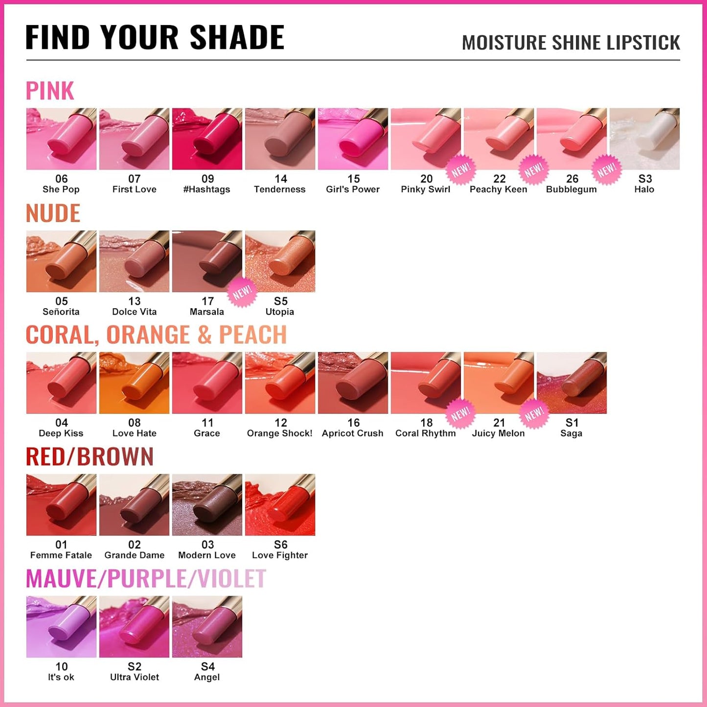 Oulac Shine Red Lipstick for Women, 2 in 1 Glossy Light Red Tinted Lip Balm, Hydrating Lipstick for Dry Lips, Moisture Shine Juicy Finish Vegan 2.2g/0.07oz (17)