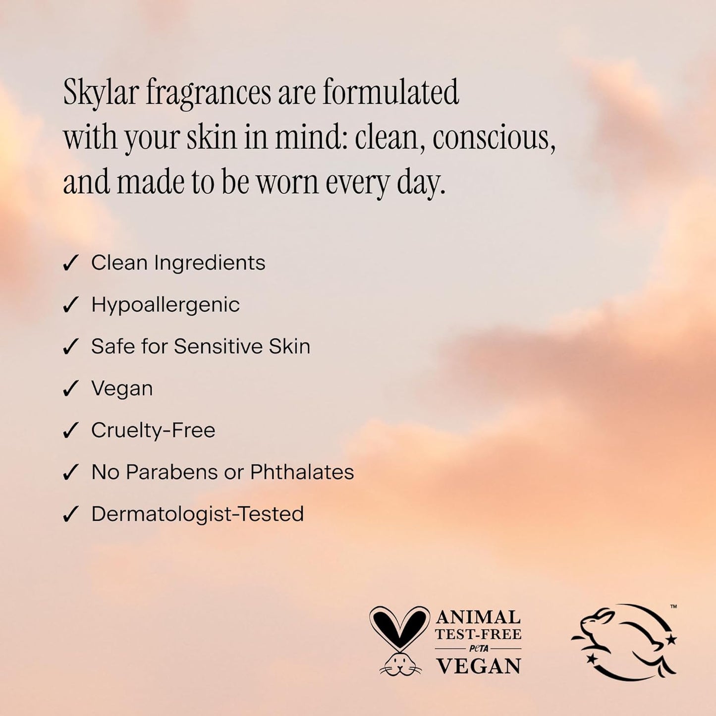 Skylar Vanilla Sky Eau de Parfum -Hypoallergenic & Clean Perfume for Women & Men, Vegan & Safe for Sensitive Skin-Notes of Cappuccino, Vanilla & Caramelized Cedar - 10mL /0.33 Fl oz