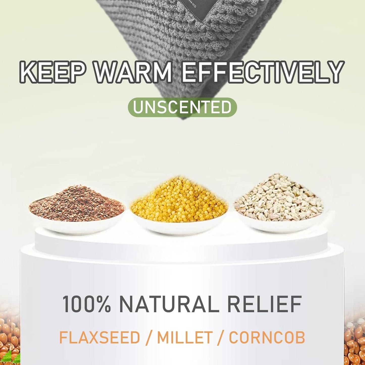 UNCN Wide Microwave Heating pad with Washable Cover 9.5 x 16in Microwavable Hot Pad for Neck Shoulder, Cramps, Back Cordless Warm Compress Weighted Moist Heat Pack for Aches, Unscented