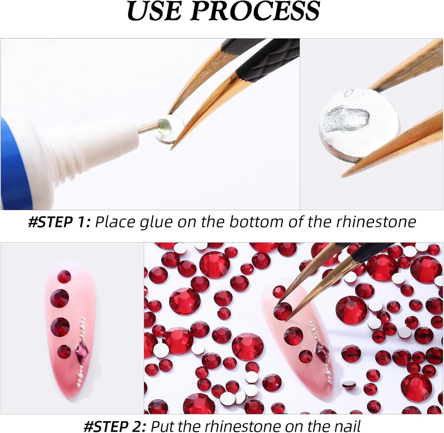 Siam Flatback Rhinestones, Glass Rhinestones for Nail Art and Craft, Glue Fix, Loose Crystal Gemstones(Siam, SS30, 288pcs, 6.4-6.6mm)