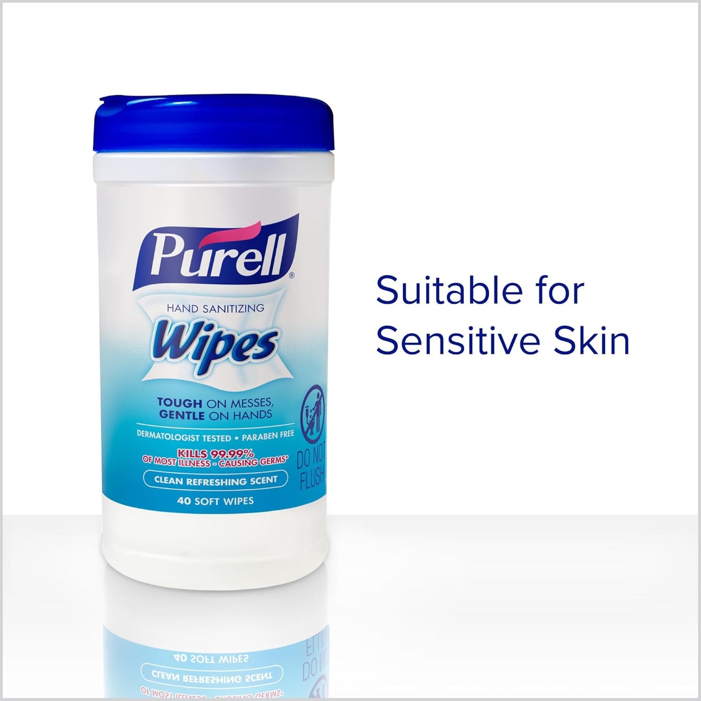 Purell Hand Sanitizing Wipes, Clean Refreshing Scent, 40 Count Hand Wipes Canister (Pack of 6) - 9120-06-CMR