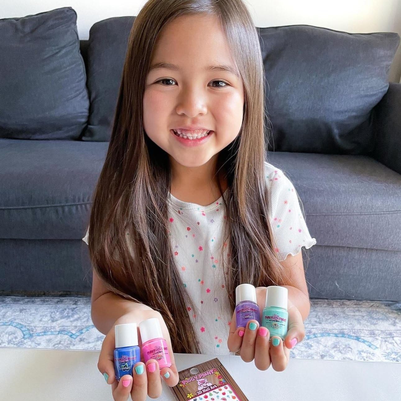 Piggy Paint | 100% Non-Toxic Girls Nail Polish | Safe, Cruelty-free, Vegan, & Scented for Kids | Scented Fruit Fairy (4 Pack Kit)