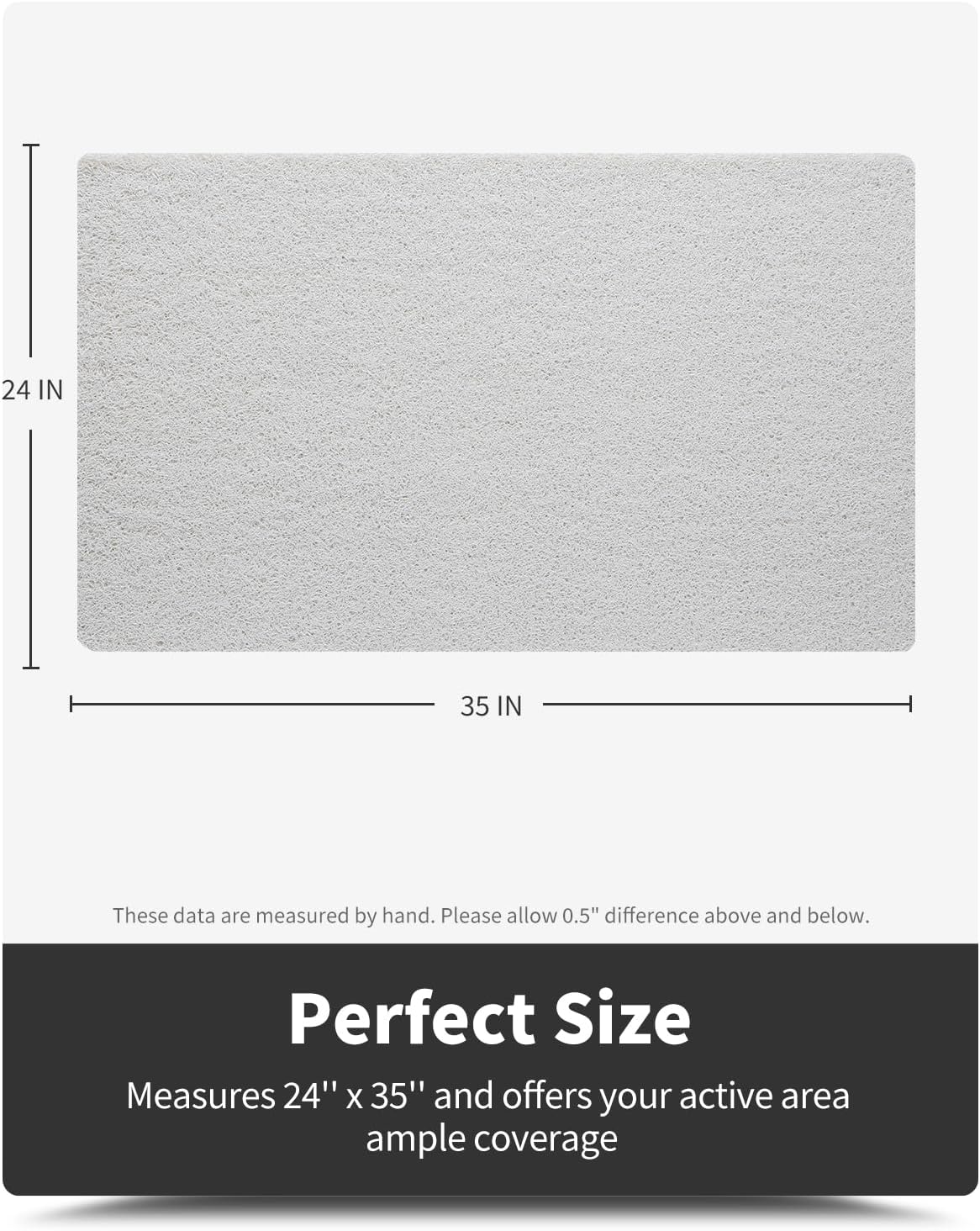 Non-Slip Bathtub Mat, 24x35 Inch Shower Mats for Bath Tub, PVC Loofah Bathroom Mats for Wet Areas, Quick Drying