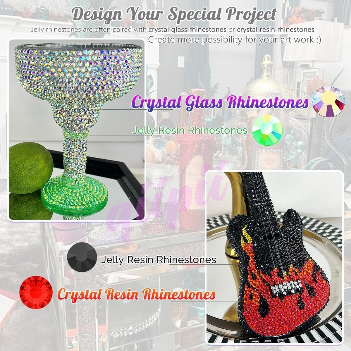 Dark Purple AB Resin Rhinestones for Crafting 3mm 4mm 5mm Violet Flatback Jelly Stones Bulk SS10 SS16 SS20 Non-Hotfix Diamonds Crystals Gems for Nails Face Eyes Makeup Body Tumblers DIY Crafts