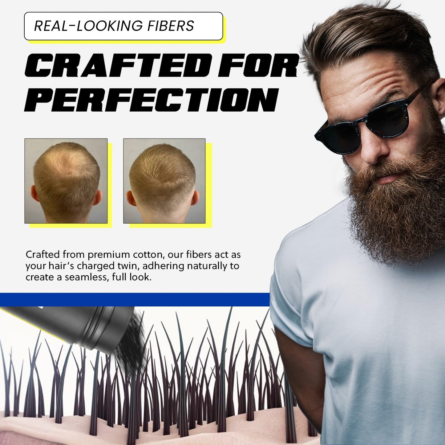 PrimeLook Hair Building Fibers, Luxurious Building Fibers for Thinning Hair, Superior Formula for Men & Women, Instant Volume, Matches Colors (27.5g, Light Brown)