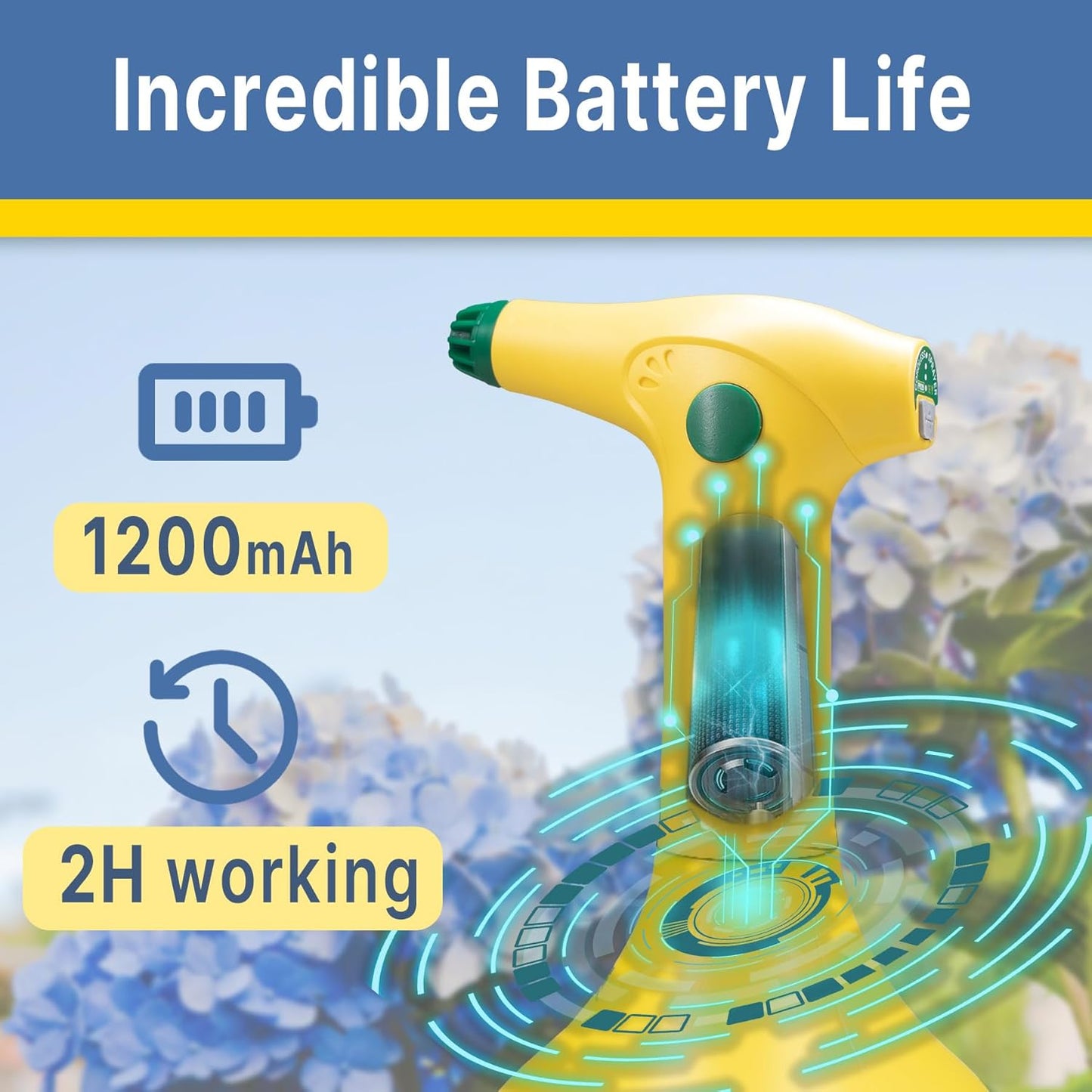 T TOVIA: Garden Sprayer 1 Liter Battery Spray Bottle Powered Electric, Rechargeable, Portable Garden , Plant Mister Spray Bottle , Outdoor and Indoor Plants,Cleans and Gardens, Handheld Powered