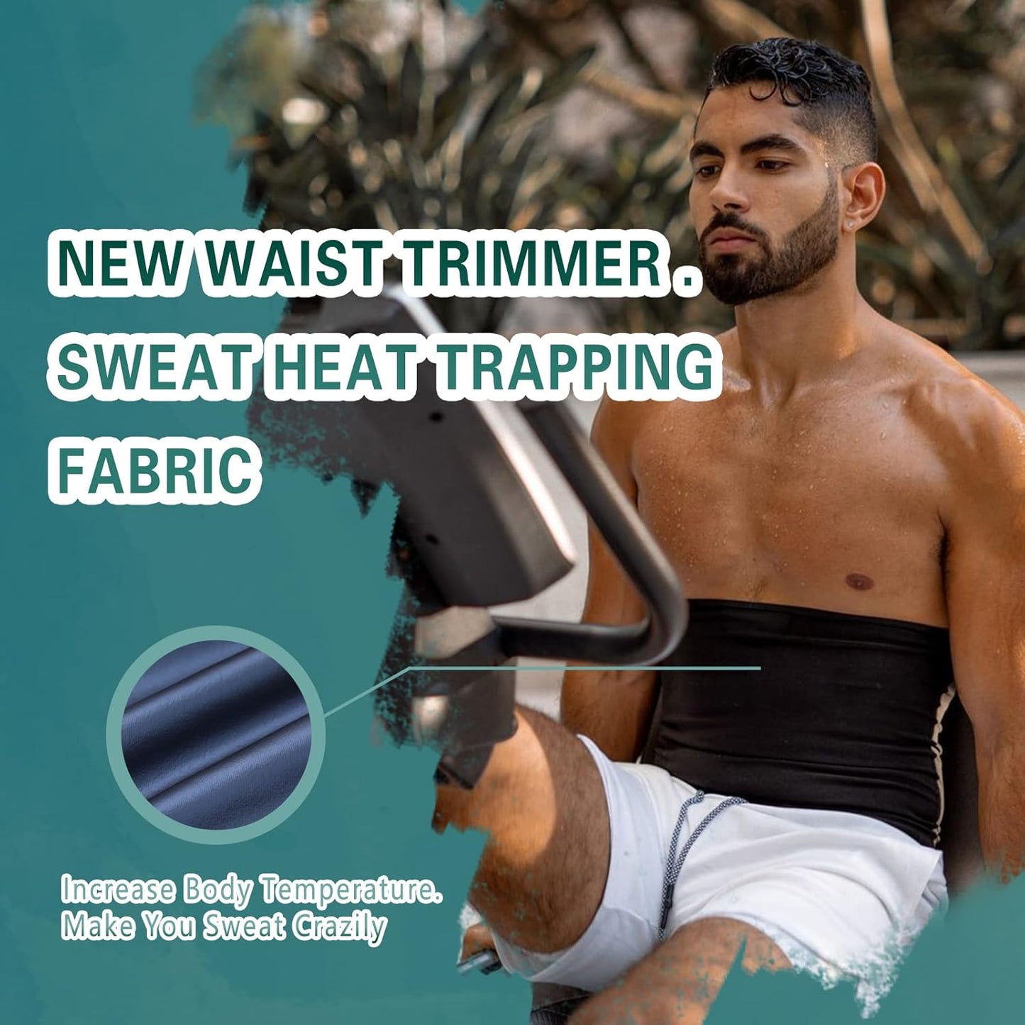 Waist Trainer Trimmer Sweat Belt Band for Men Lower Belly Fat Sauna Slimming Belt Suit Workout