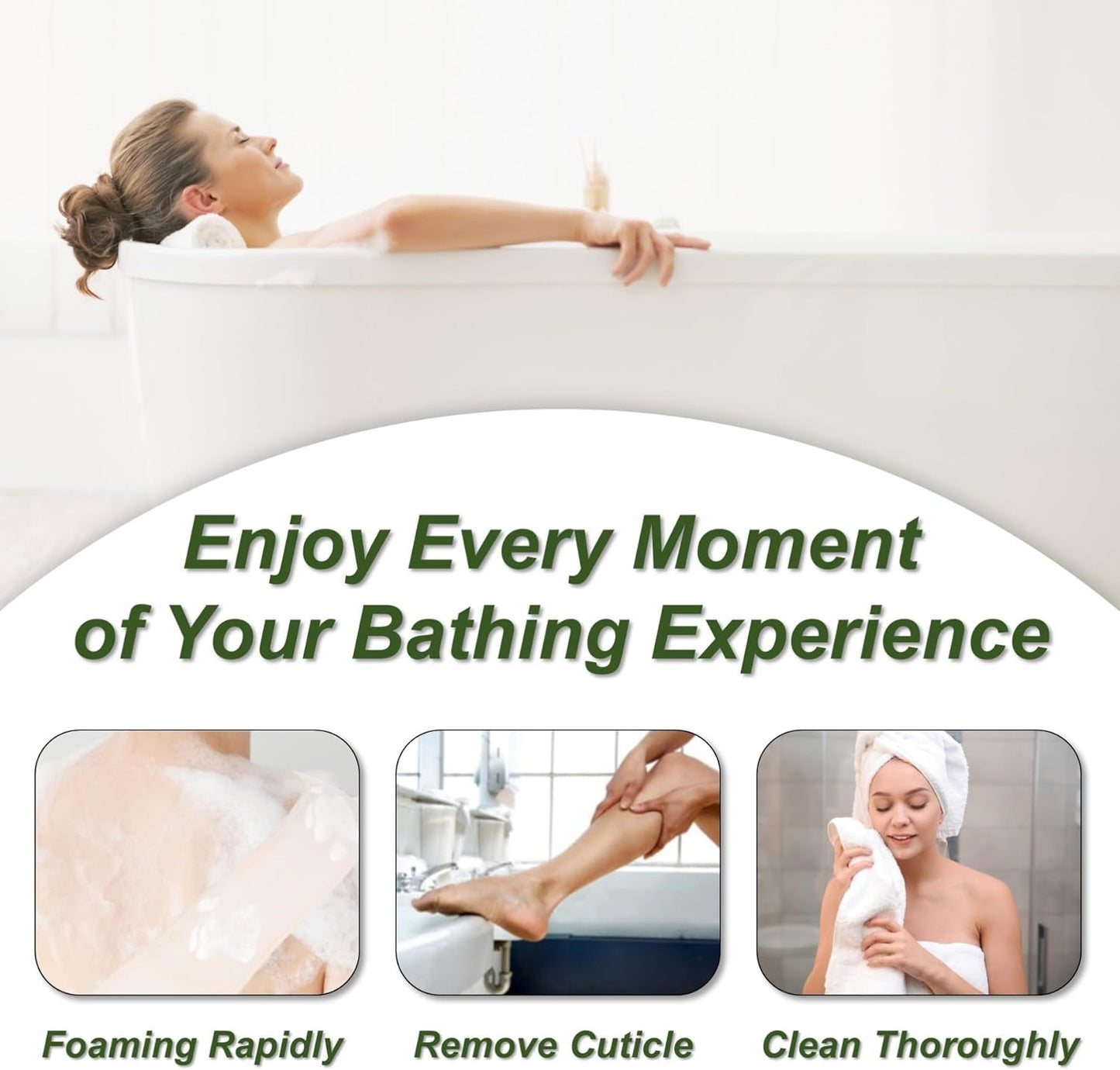 Natural Loofah Sponge, Exfoliating Body Scrubber for Men Women, Loofah with Handle, Exfoliating Back Scrubber for Shower Set, Deeply Clean & Invigorate Your Skin (2 pcs in Box)