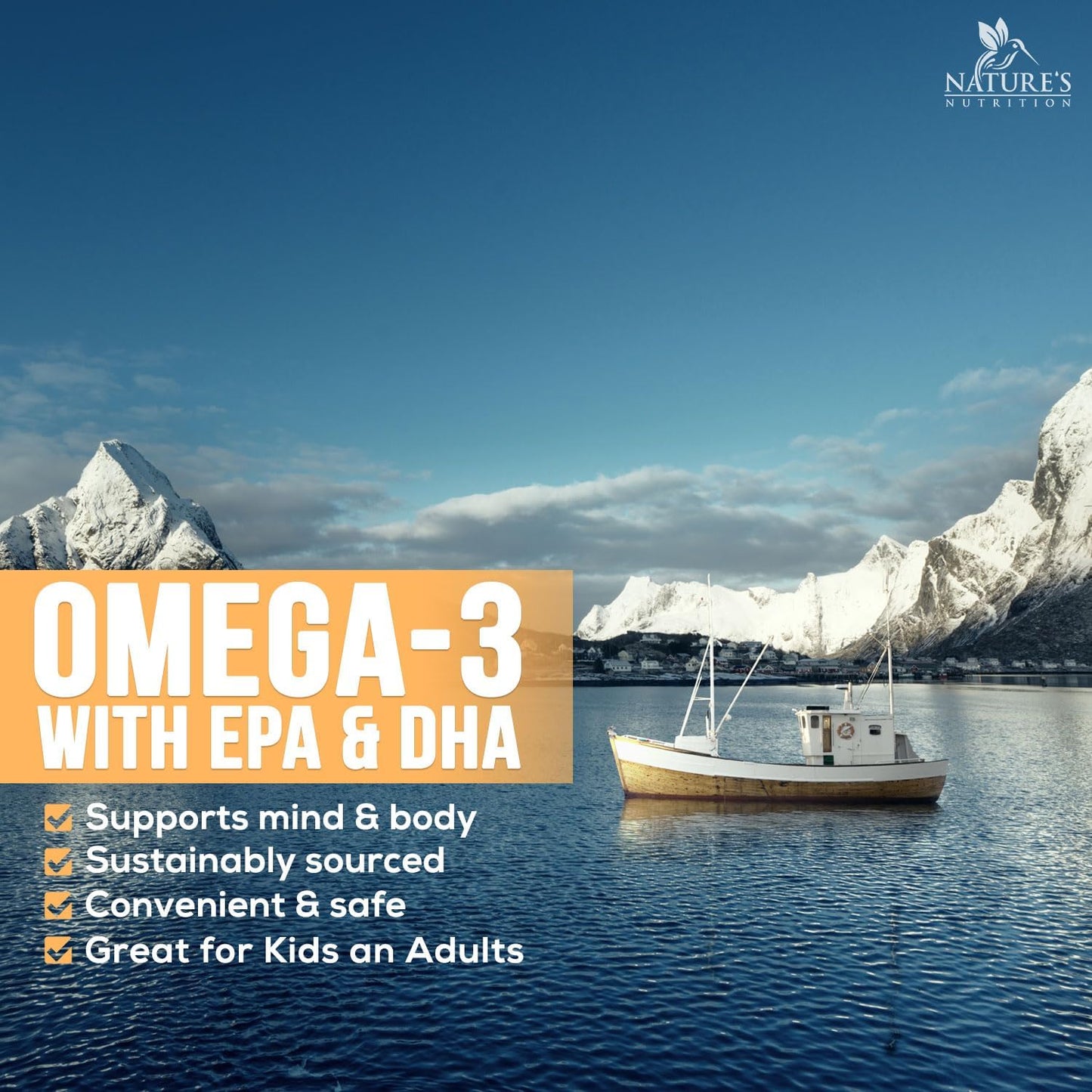 Omega 3 Fish Oil 2400 mg – Triple Strength EPA & DHA Fatty Acids for Heart, Brain & Joint Support – Wild-Caught, Burpless, Lemon Flavor Supplement – Natural, Non-GMO, Gluten-Free – 120 Softgels