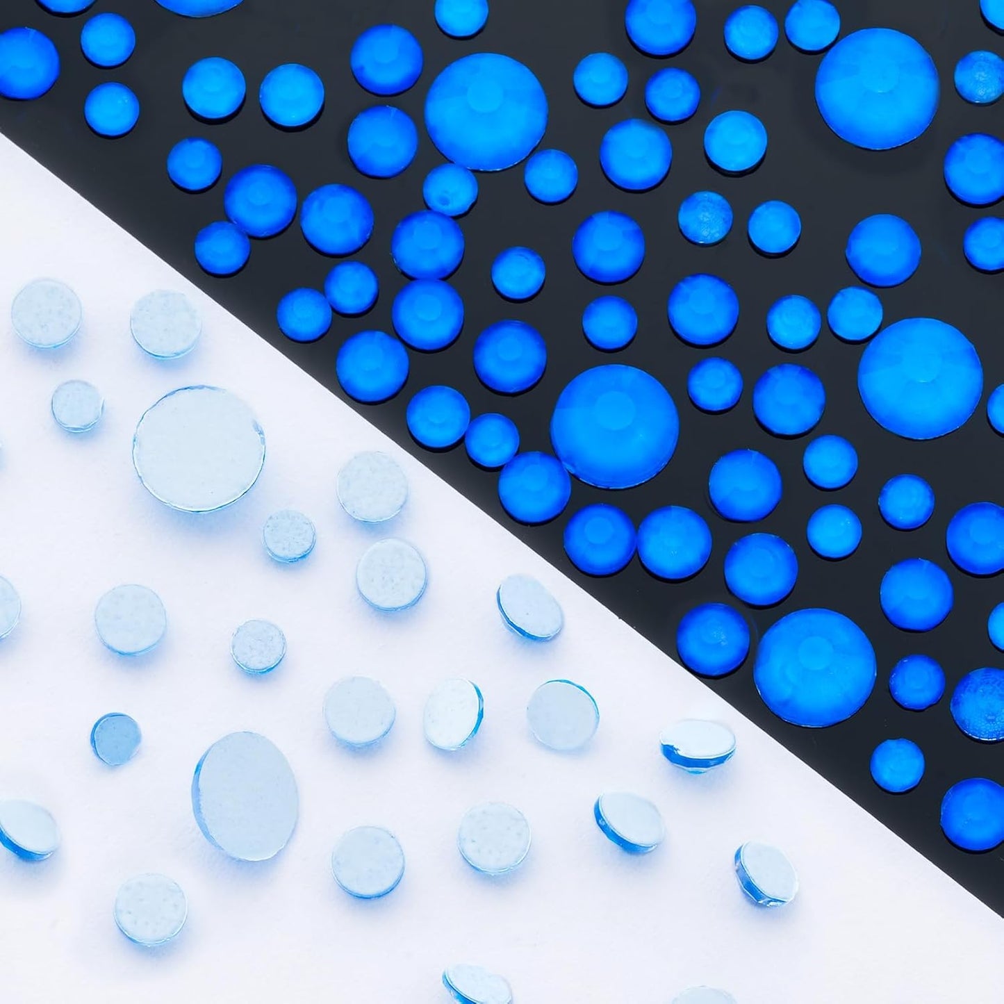 Neon Blue Flatback Rhinestones, Glass Rhinestones for Nail Art and Craft, Glue Fix, Loose Crystal Gemstones(Neon Blue, SS8, 1440pcs, 2.3-2.5mm)