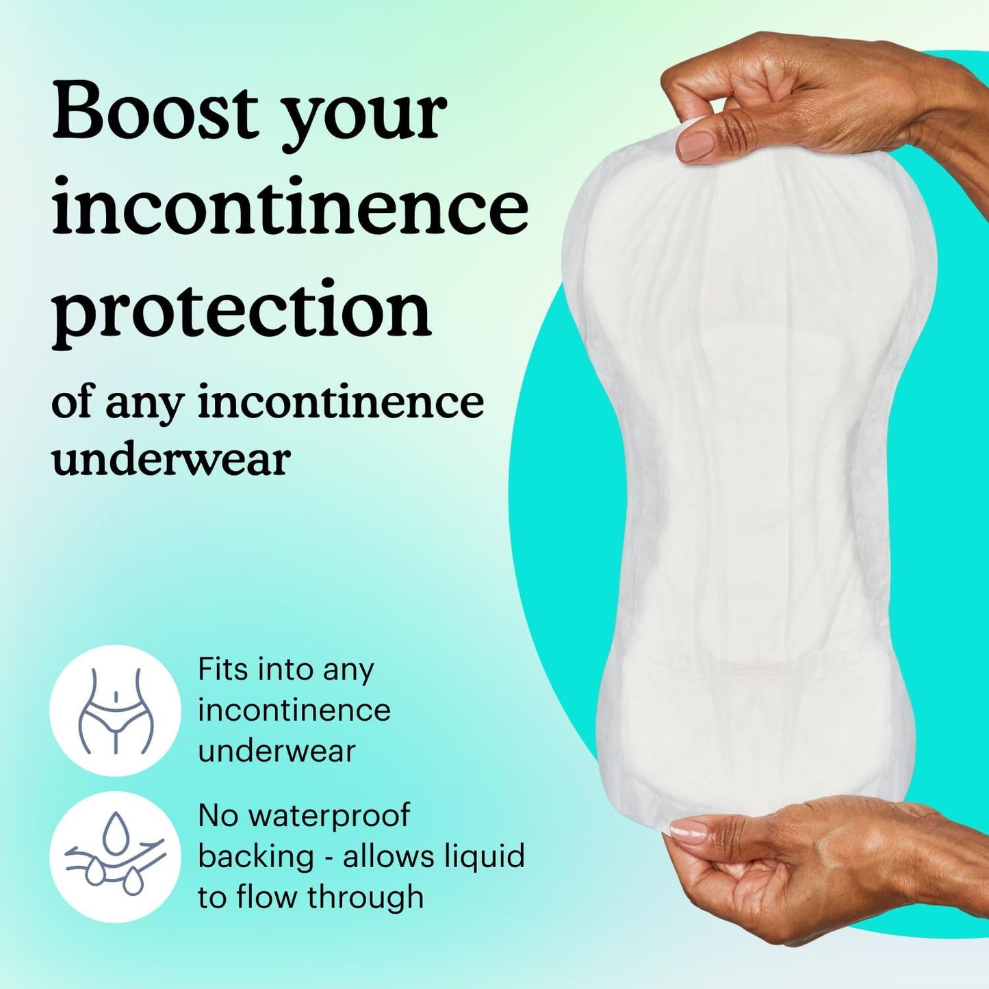 Because Overnight Incontinence Booster Pads for Men and Women, Adds 4 Cups Extra Absorbency to Adult Diapers, Super Soft, Adhesive Strip Backing, Unisex, 180 Count (9 Packs of 20) (Packaging May Vary)