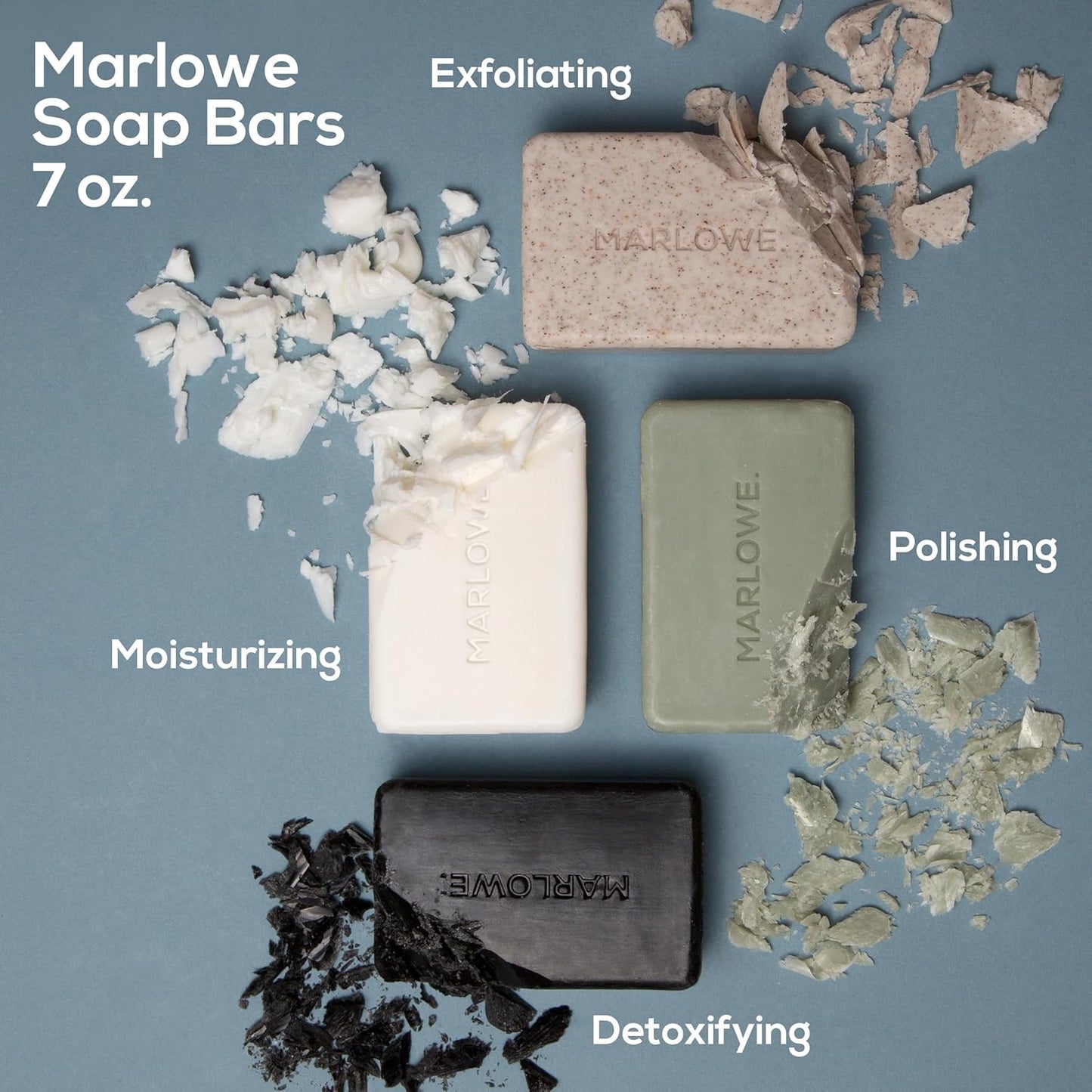 MARLOWE. No. 105 Bar Soap for Men 7 oz (12 Bars) Moisturizing Body Soap, Nourishing & Refreshing with Natural Extracts, Shea Butter, Olive Oil & Green Tea Extracts, Original Sage & Fir Scent