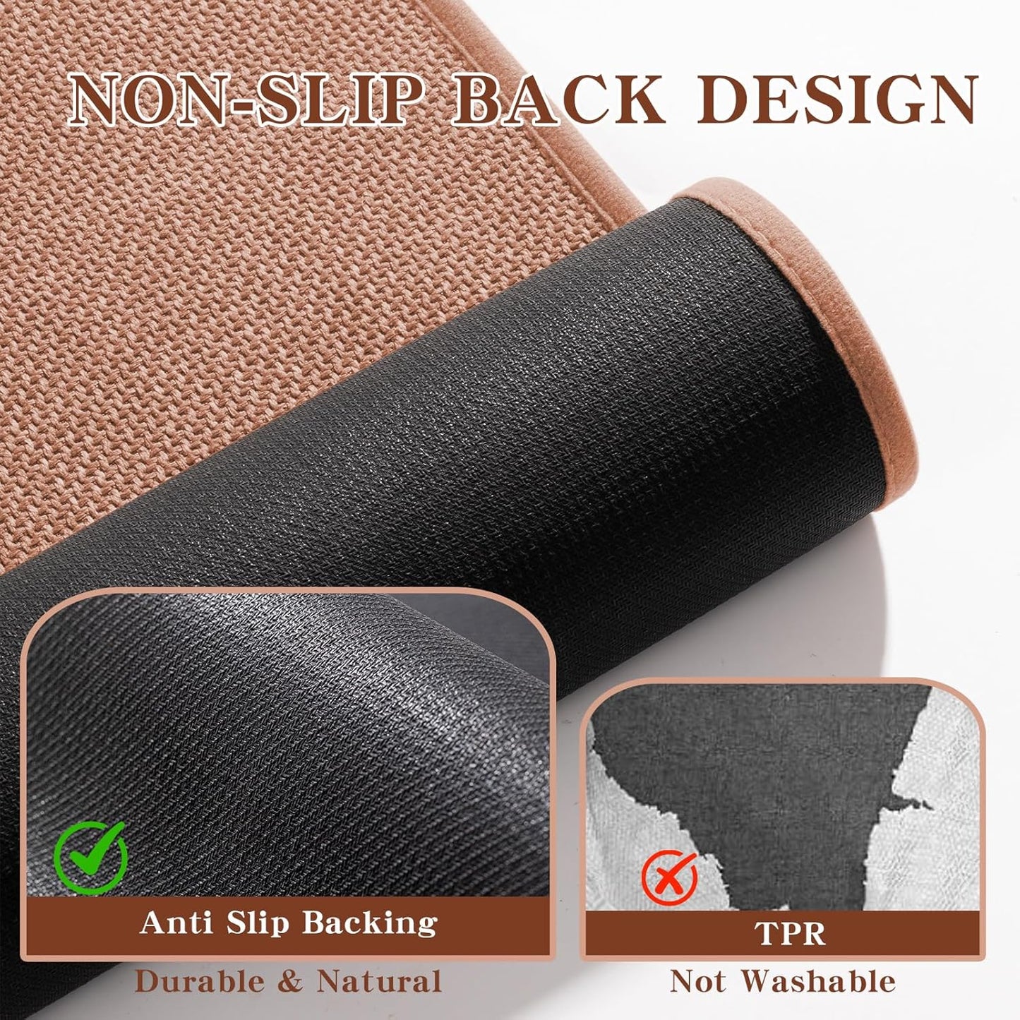 chakme Bathroom Rugs Mat 59x17, Ultra Thin Non Slip Bath Rug Runner Quick Dry Absorbent Bath Mat for Bathroom, (Dark Pink, 59"x17")