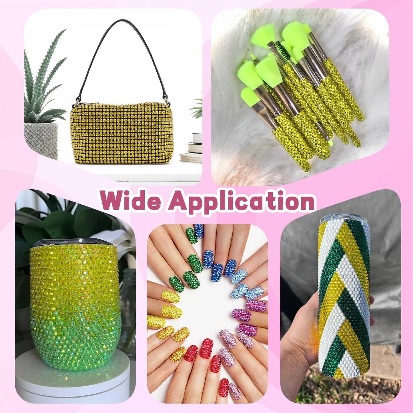 20000Pcs Yellow Rhinestones for Bedazzling with 3Pcs B7000 Jewelry Glue, Resin Rhinestones for Crafting Crafts,Bedazzler Kit Flatback Gems for Clothing Shoes Tumblers Nail Art