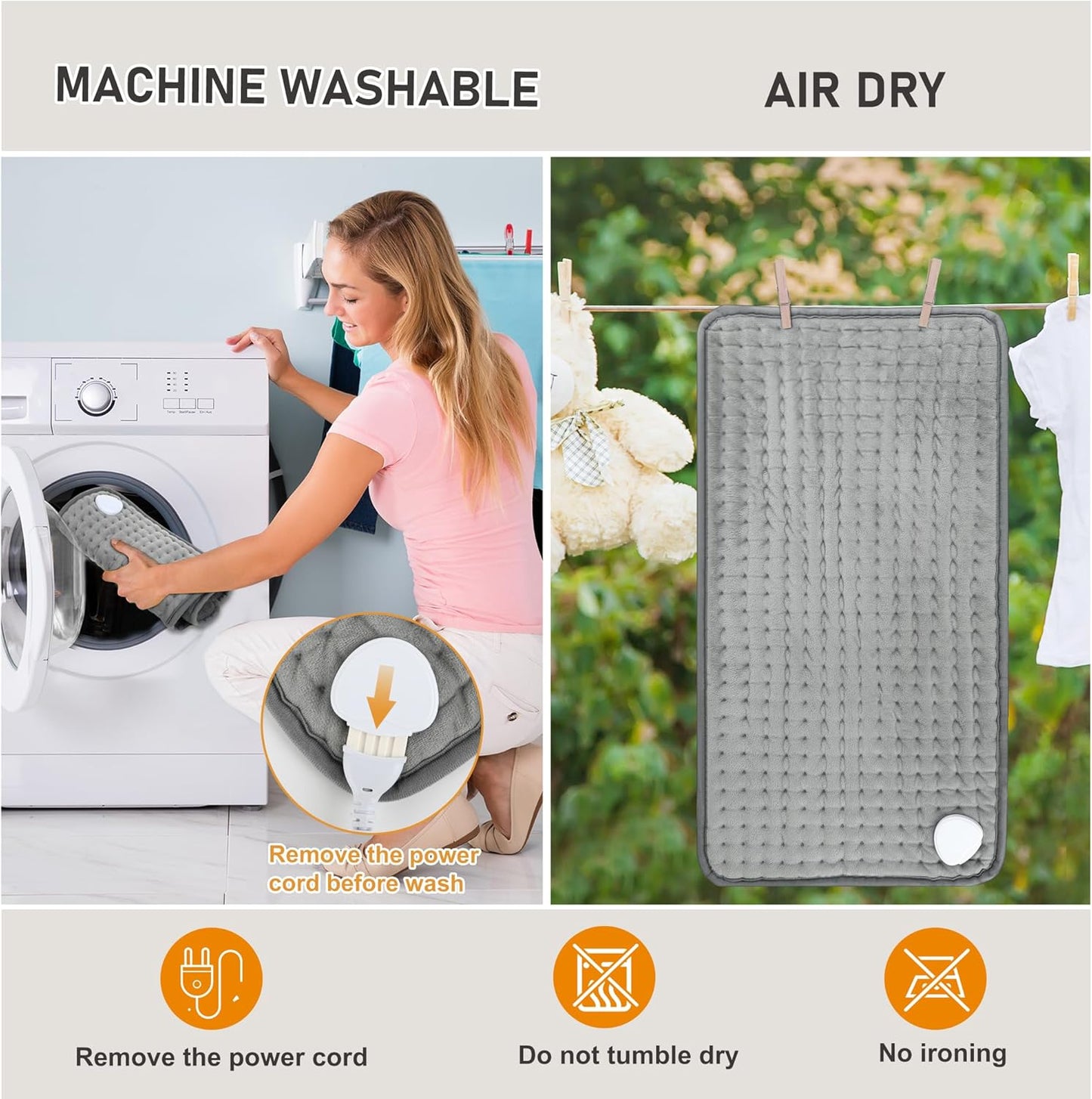 Large Heating Pad,OCSOSO Extra Large Heating Pad for Back Pain Relief Electric Heating for Period Cramps Knee Leg Pain Relief Moist/Dry Heat 10 Heat Setting (24"×12")