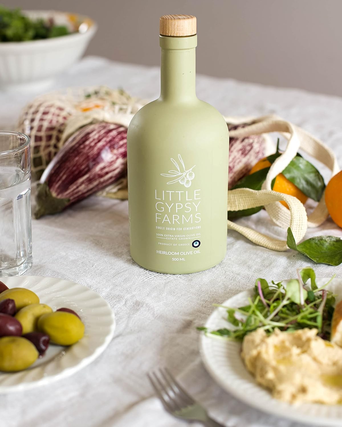 Heirloom EVOO from Little Gypsy Farms | Extra Virgin Olive Oil from a Single Estate in Greece | First Cold-Pressed | High Polyphenols & Amino Acids | NYIOOC Award Winner | 500ml