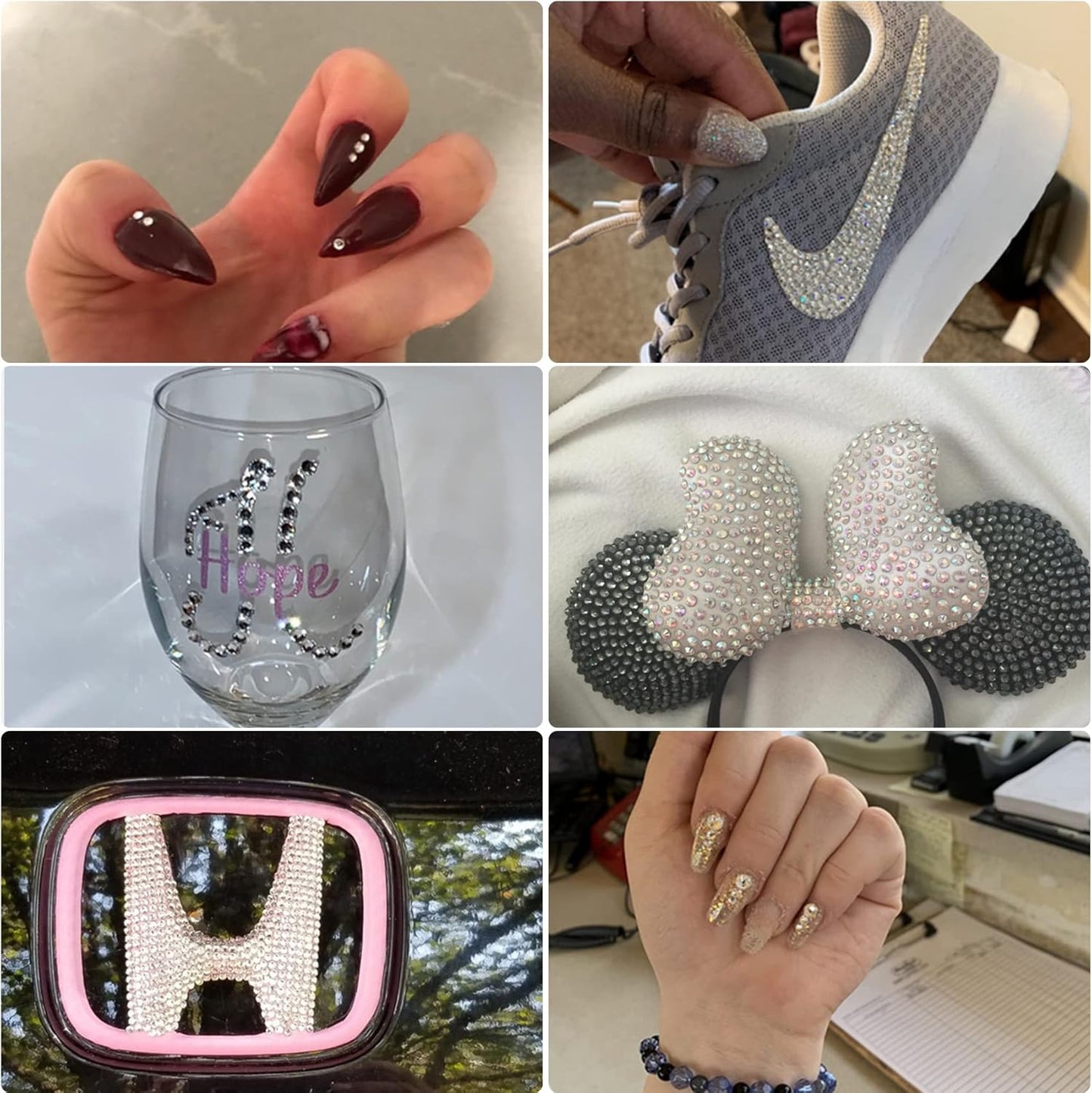 Multi Size 3mm 4mm 5mm Rhinestones Set for Nails Crafts Dark Green Non Hotfix Rhinestones Nail Gems Rhinestone Jelly AB&Round Flat Back Resin Rhinestone for Makeup Clothes Shoes Eyes Bottles Crafts