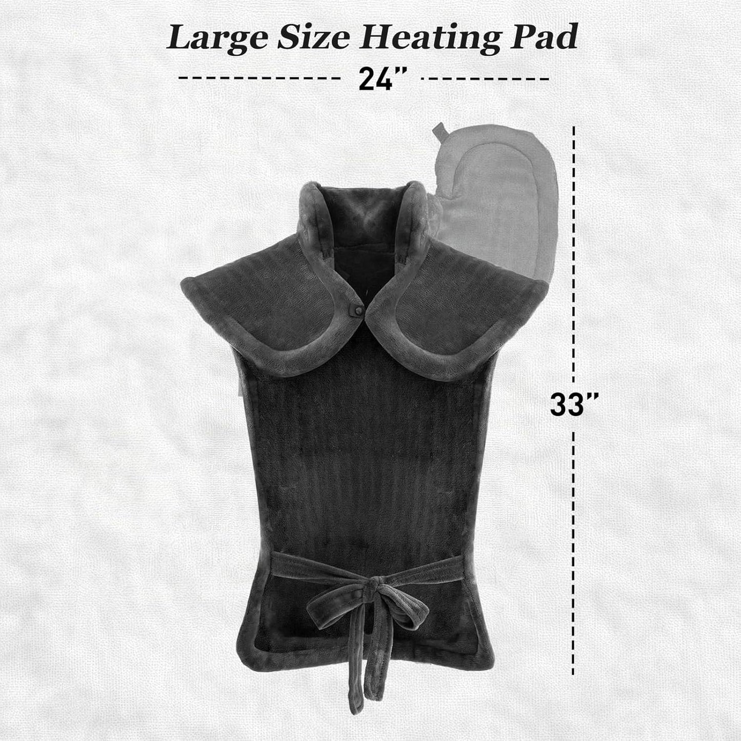 Heating Pad for Neck Shoulder and Back, Birthday Gifts for Women Mom Men Dad Elderly, Deeper Pain Relief and Fast Heating Large Weighted Heat Wrap, FSA Eligible Items Only List, ETL Certified, Gray