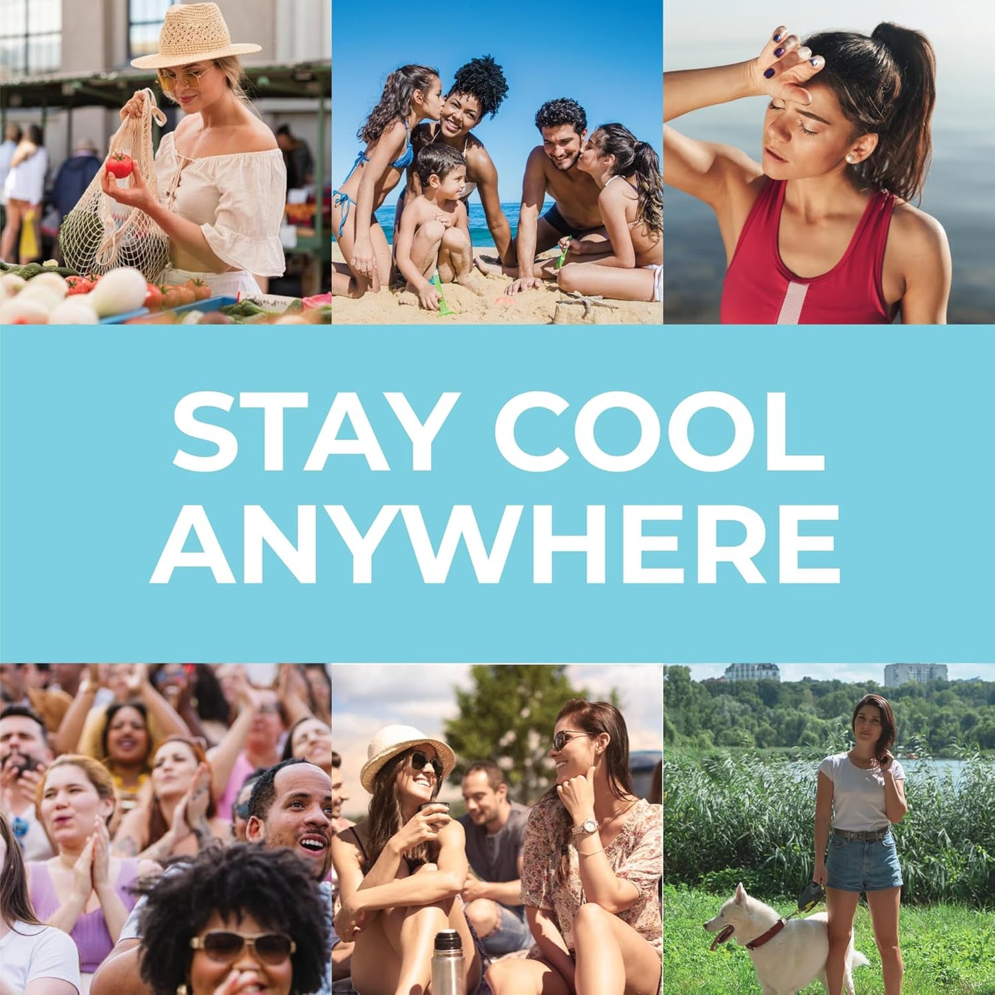 SHAKEitCOOL Original Cooling Towel – Be Cool in Style - Heat Relief, Soft, Lightweight, Sun Protection, Easy Clean - Perfect for Biking, Running, Yoga, Gym, Gardening - Softball