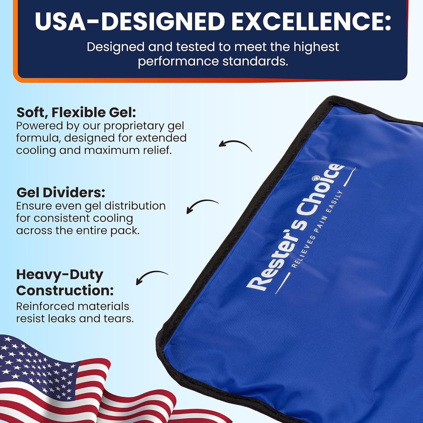 Gel Soft Flexible Ice Pack for Injuries Reusable - (Large: 11"x14.5") for Hip, Shoulder, Knee, Back - Comfy Cold Pack Compress for Swelling, Bruises, Surgery