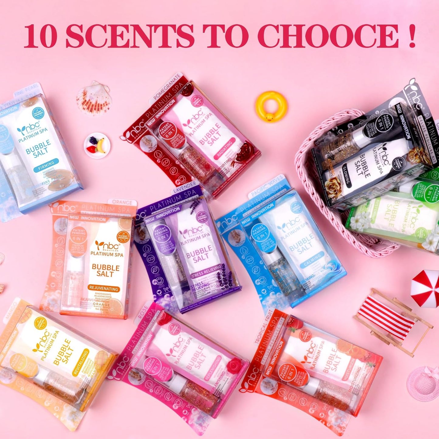 Pedicure Foot Soak Set - Upgraded 6 in 1 Foot Spa, Foot Bath Spa, Pedicure Kit, Foot Soak for Tired & Dry Cracked Feet, Athletes Feet and Calluses (Pomegranate)