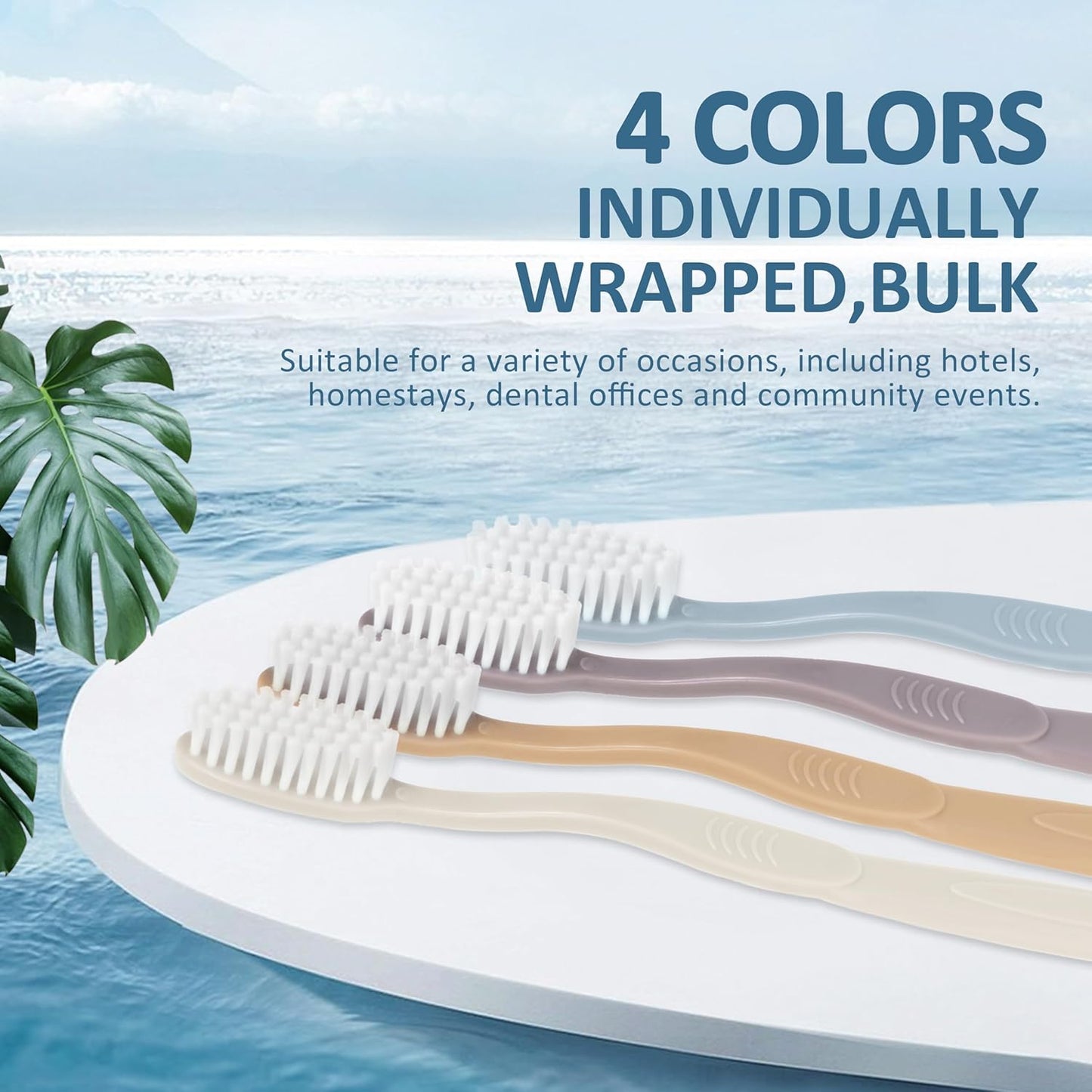 Bulk 80-Pack Individually Wrapped Toothbrushes with Tongue Scraper | Travel Toothbrush Set for Adults | Soft Bristles, Hygienic Dental Care for Hotels, Home, Events (Multi-Colored)