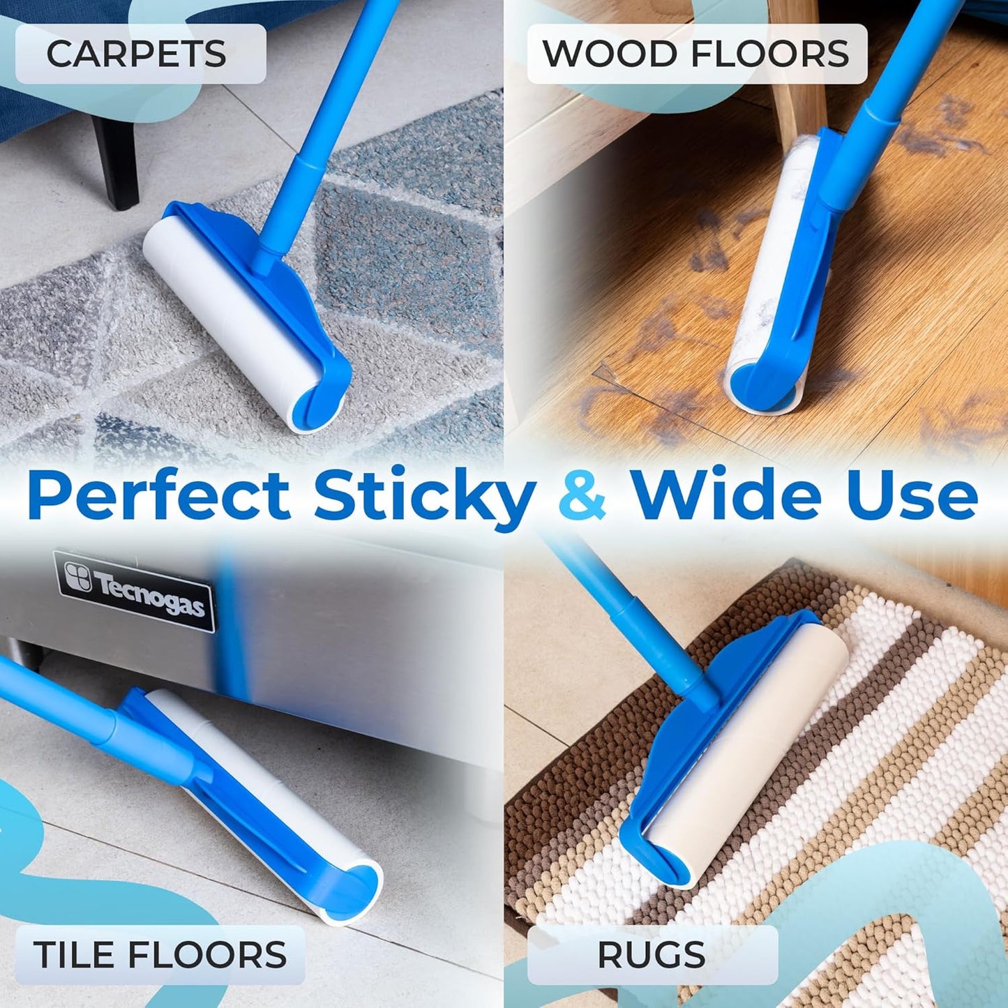 PetLovers Large Lint Roller with 3 Refills – 360 Total Sheets for Tackling Pet Hair, Extra Large Floor and Carpet Roller for Homes with Pets, Perfect for Floors, Furniture, and Loving Pet Owners