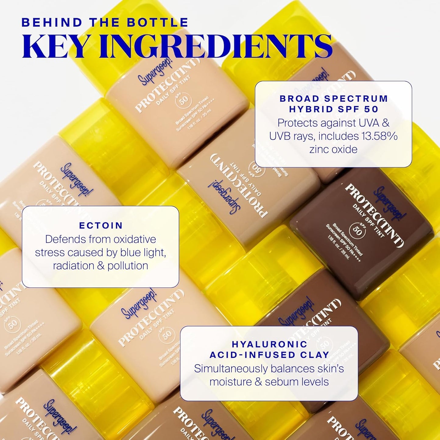 Supergoop! Protec(tint) Daily Skin Tint SPF 50 - 58W - Light, Buildable Coverage for Immediately Smooth, Even-Looking Skin - Natural Finish