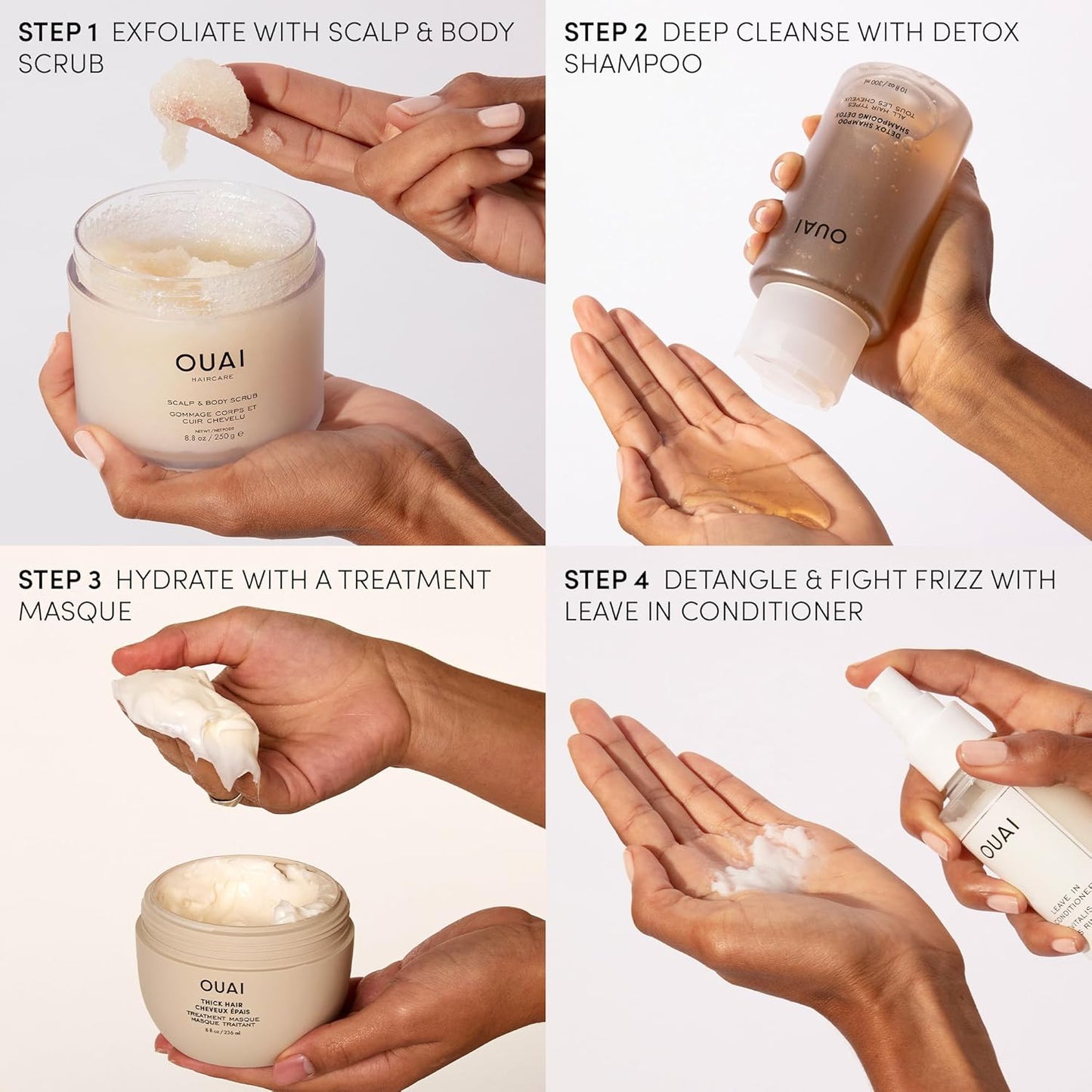 OUAI Detox Shampoo Travel Size - Clarifying Shampoo for Build Up, Dirt, Oil, Product and Hard Water - Apple Cider Vinegar & Keratin for Clean, Refreshed Hair - Sulfate-Free Hair Care (3 oz)