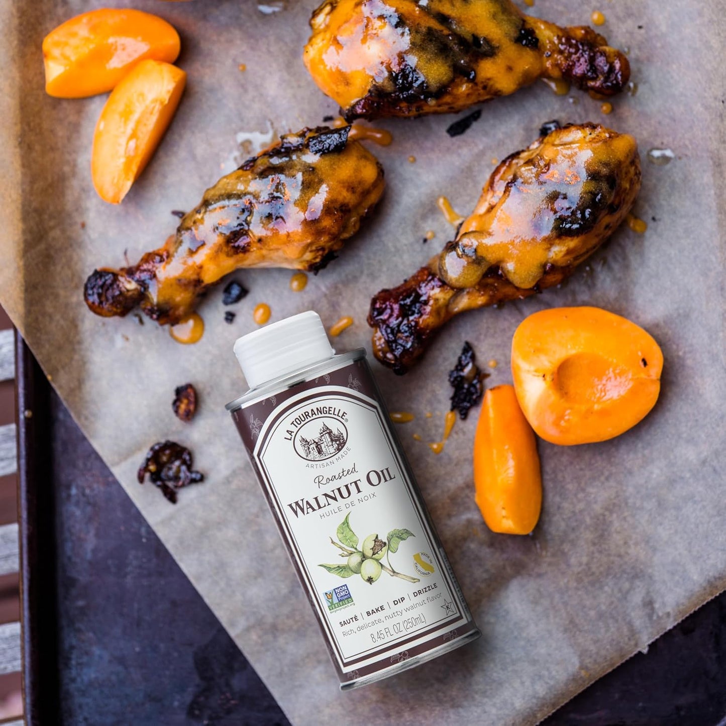 La Tourangelle, Roasted Walnut Oil, Plant-Based Source of Omega-3 Fatty Acid, Cooking, Baking, & Beauty, 8.45 fl oz