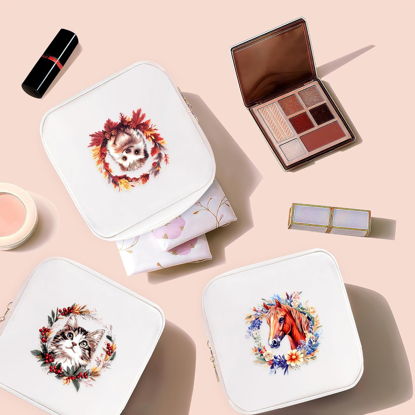 Hedgehog Mini Makeup Bag, Hedgehog Gift For Women Girls, Cute Portable Zipper Pouch Cosmetic Bag For Teen Girls Kids, Small Storage Bag For Sanitary Pad, Period napkin bag!