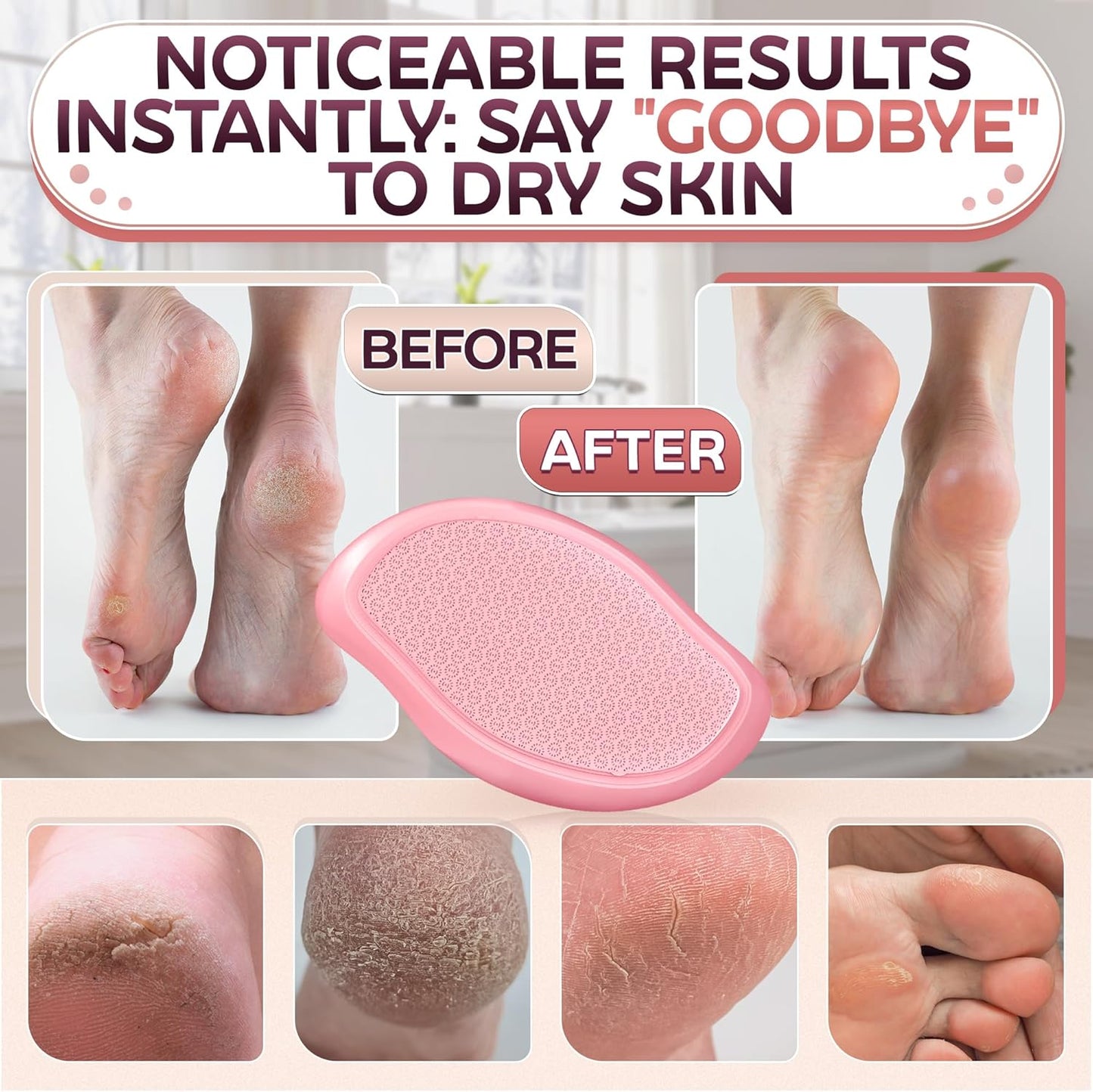 Nano Glass Foot File Callus Remover – 4.6" Glass Foot Scrubber Dead Skin Remover for Feet, Ergonomic Heel Scraper for Cracked Heels, Scratch-Resistant – Moisture-Resistant & Gentle Cleansing
