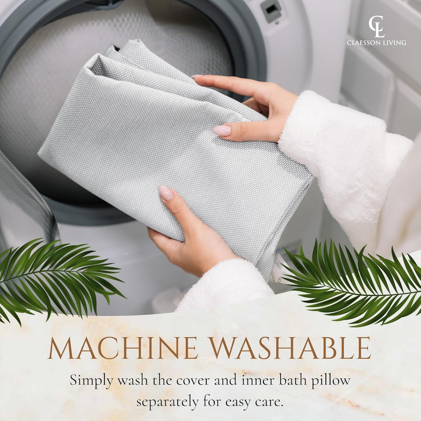 Luxury Bath Pillow for Tub - Thick and Comfortable Bathtub Pillow Support for Head and Neck and Back - Washable Quick-Drying Bath Pillows - Bath Cushion for Home Spa - Fits Any Bathtub - White