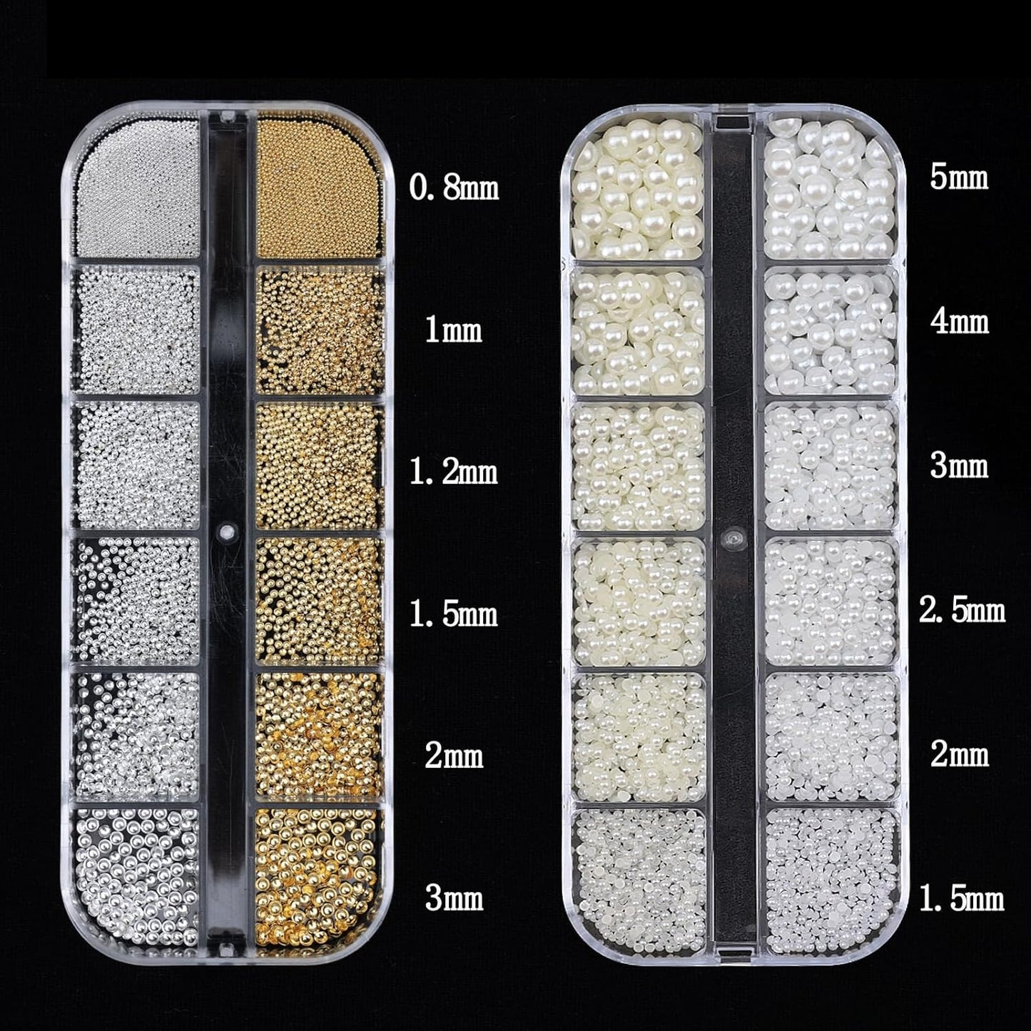 Nail Art Pearls with Nail Rhinestones Glue Gel Flatback Pearls Nail Charms Luxurious Nail Supplies Accessories Gold Silver Nail Gems Jewelry Pearls for Women Nail Design