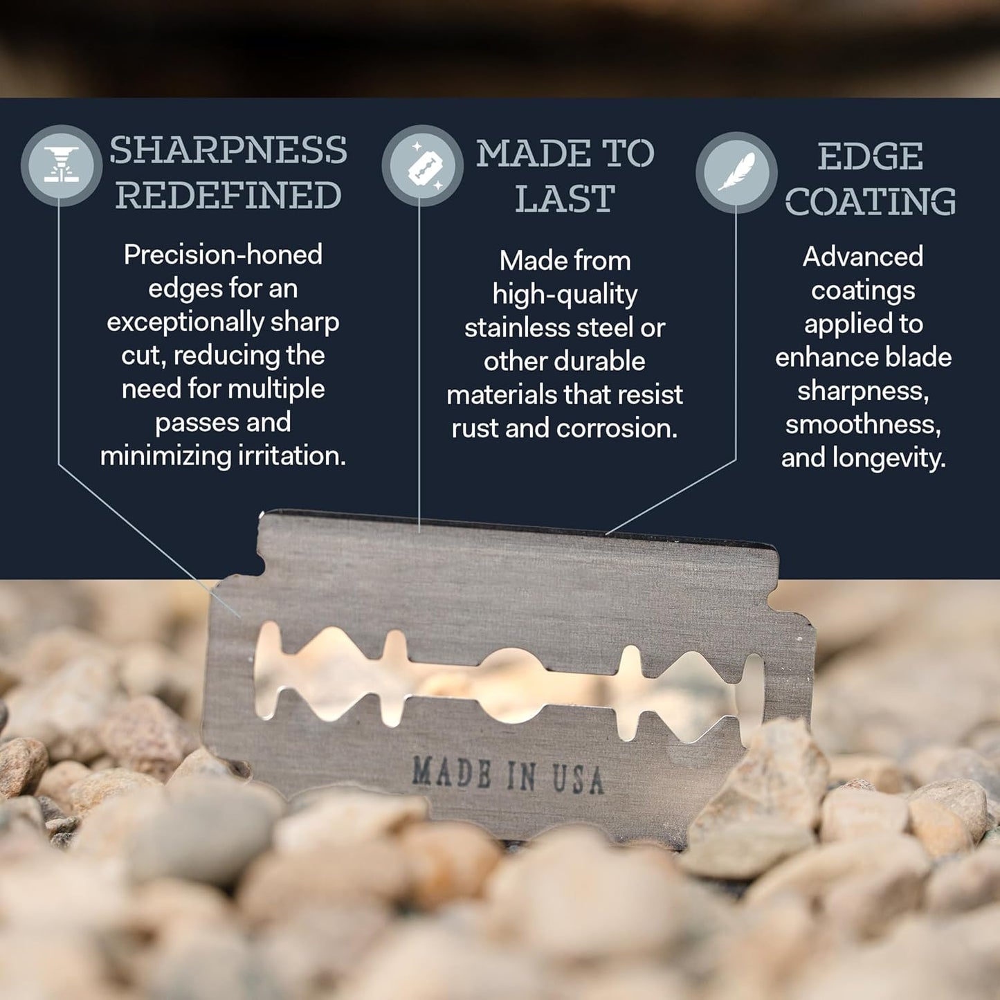 Made in U.S.A. Double Edge Safety Razor Blades - Pack of 50 | Battle Brothers Shaving Co.