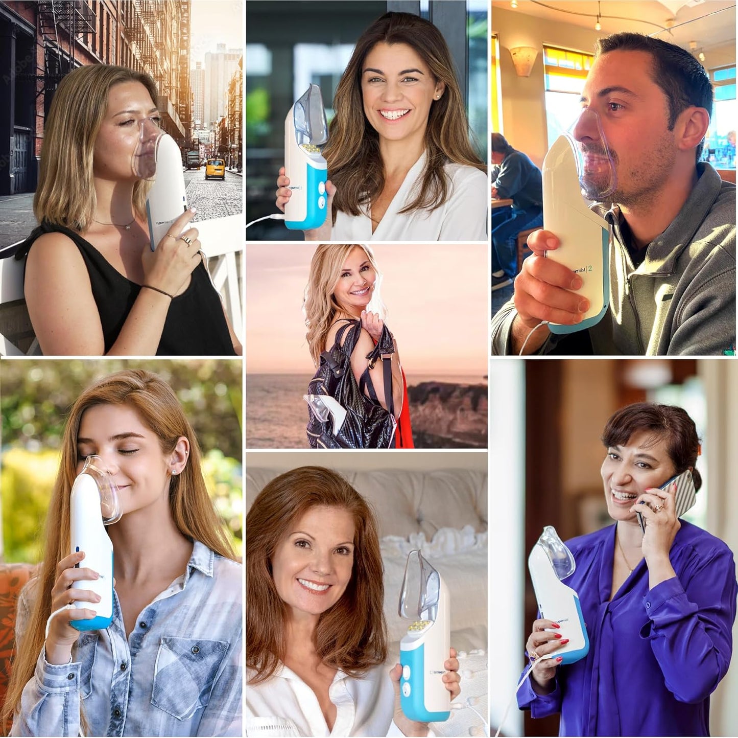 MYPURMISTยฎ Handheld Ultrapure Instant Steam Inhaler โ Fast Allergy Nasal Congestion Cold Cough Sinus Relief - Aromatherapy Vaporizer Steamer Humidifier, Voice Care, FSA/HSA/FDA Listed