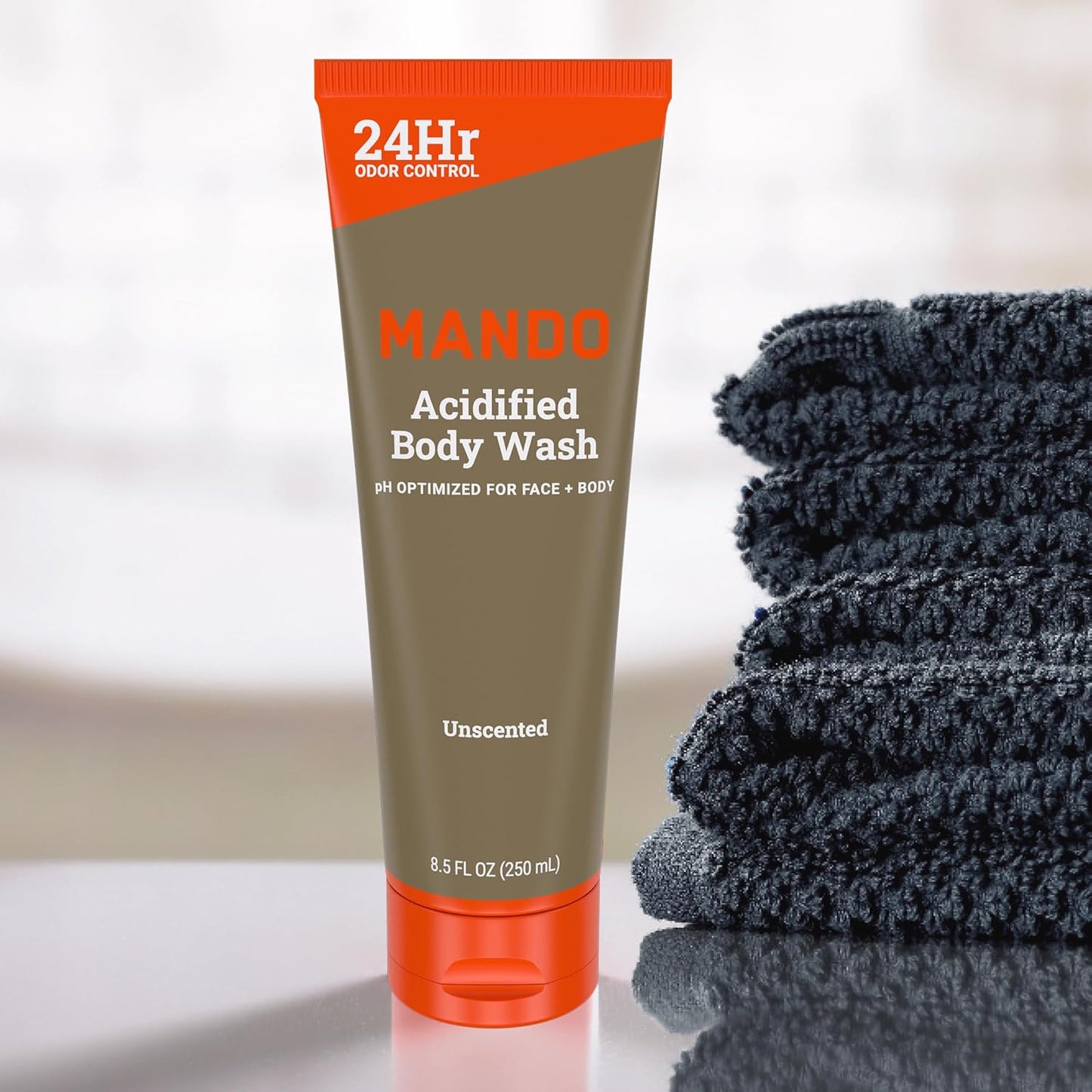 Mando Odor Shield Body Wash - 24 Hour Control - Removes Odor Better than Soap - SLS Free, Paraben Free, Skin Safe - 8.5 Ounce (Pack of 2) (Unscented)