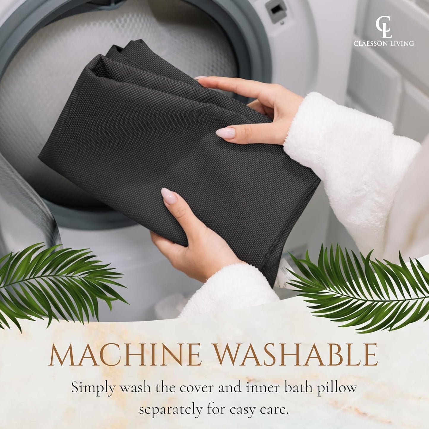 Luxury Bath Pillow for Tub - Thick and Comfortable Bathtub Pillow Support for Head and Neck and Back - Washable Quick-Drying Bath Pillows - Bath Cushion for Home Spa - Fits Any Bathtub - Dark Gray