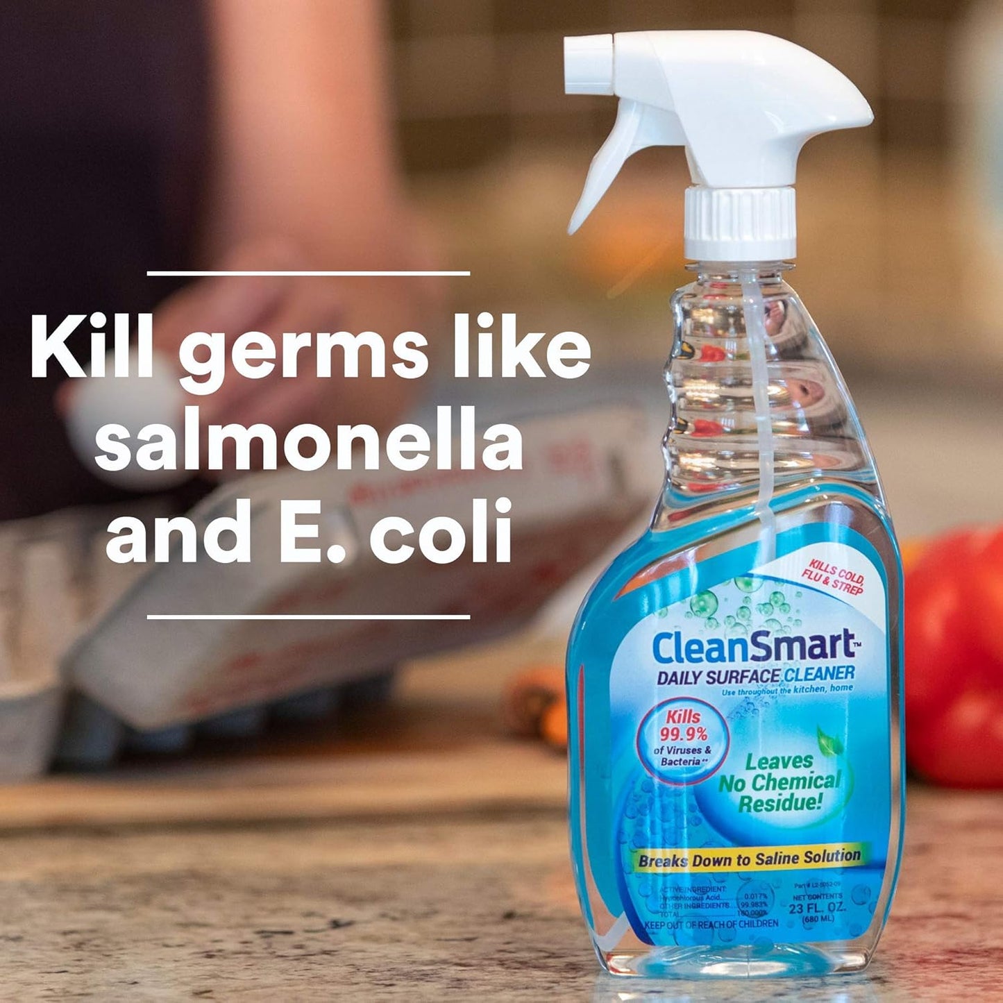 CleanSmart Daily Surface Cleaner and Pet-Safe Disinfectant, Kills 99.9% of Viruses, Bacteria, 23 ounce Bottle (Pack of 2)