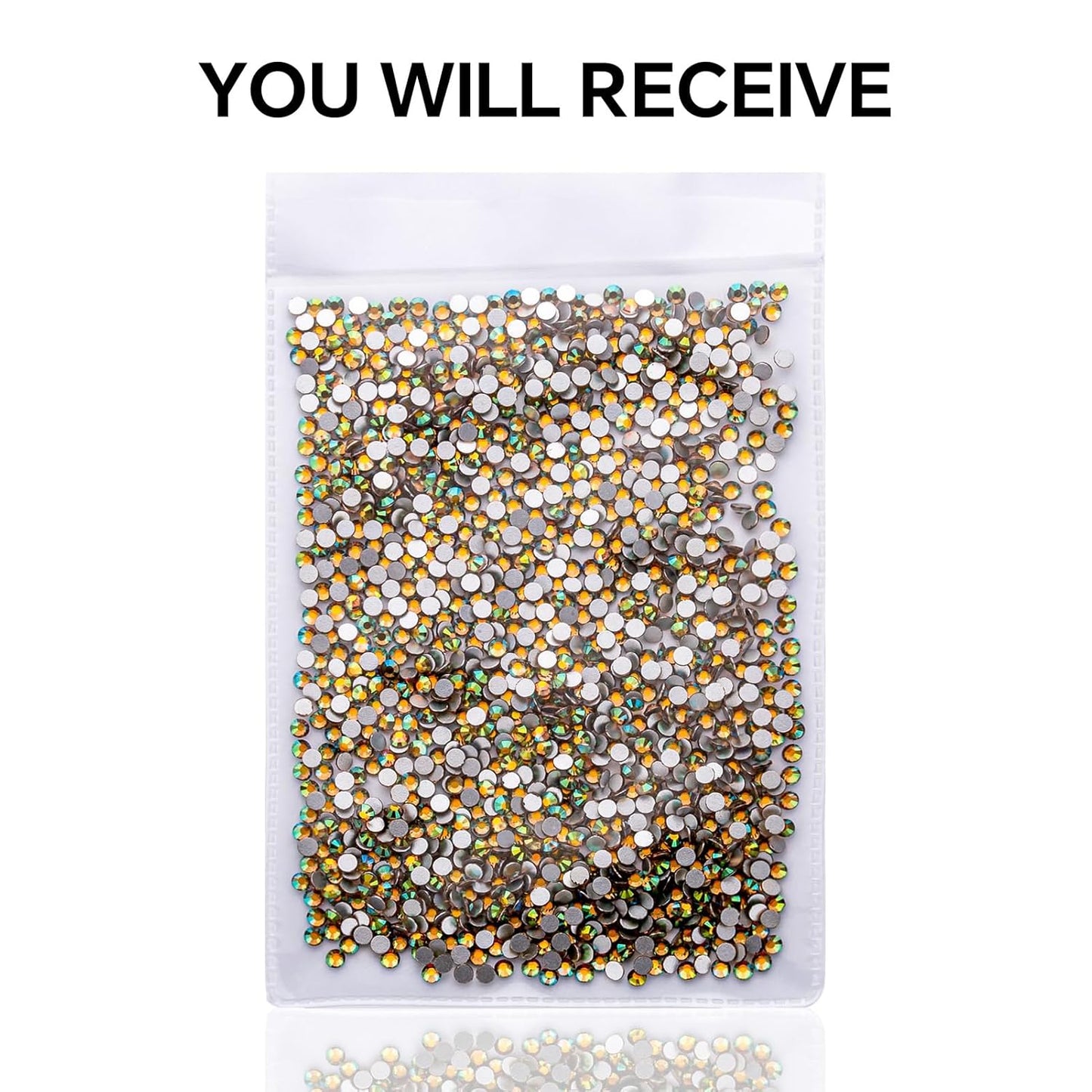 1440Pcs Dawn Light Crystal Rhinestones,Glass Flatback Rhinestones Gemstones Small for Nail Face Makeup Art Crafts Clothes Decoration -(SS8,2.4mm,Dawn Light)