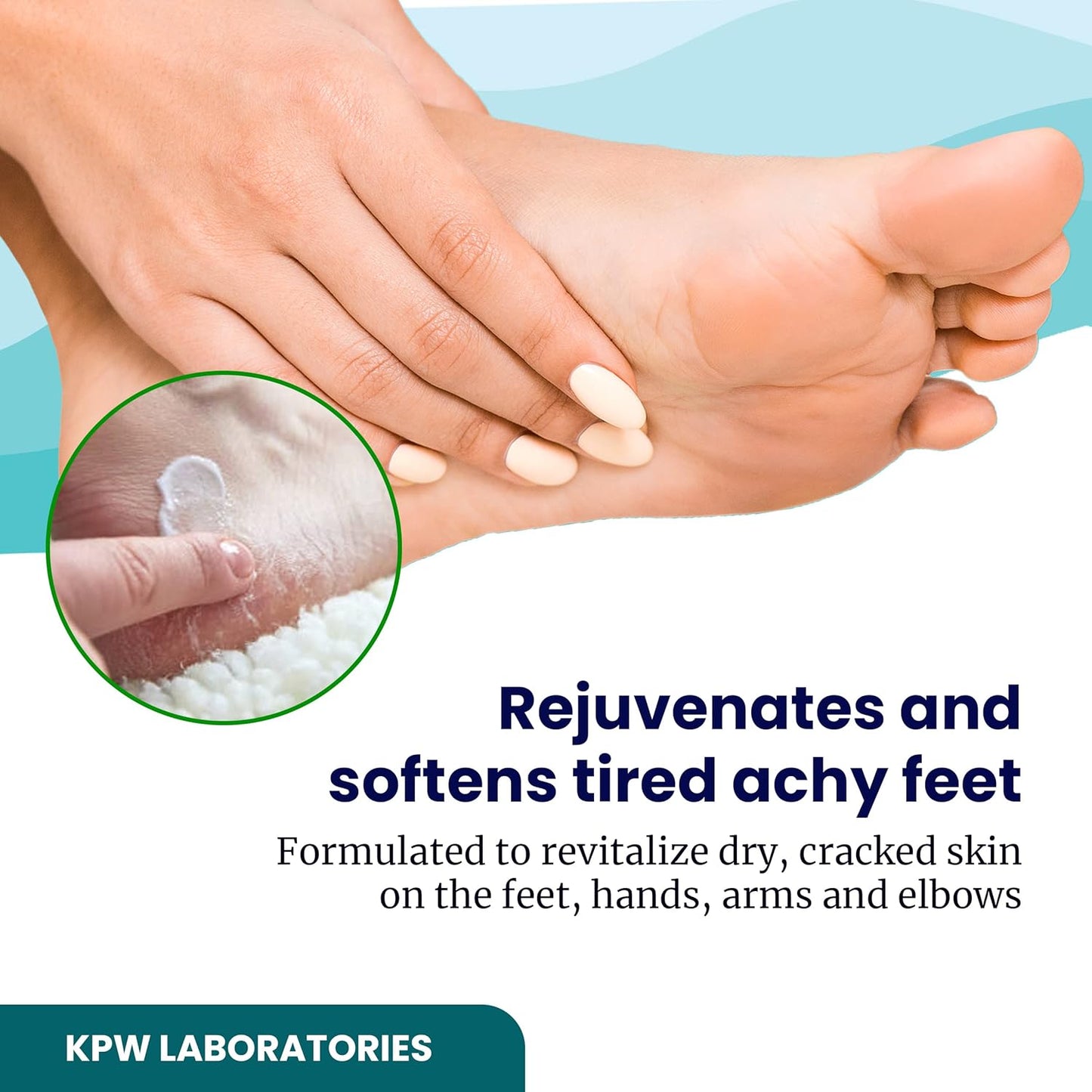 KPW Laboratories for Dry Cracked Heels - All-Natural Foot Care for Women and Men, Hydrating Foot Cream for Dry Feet to Promote Circulation