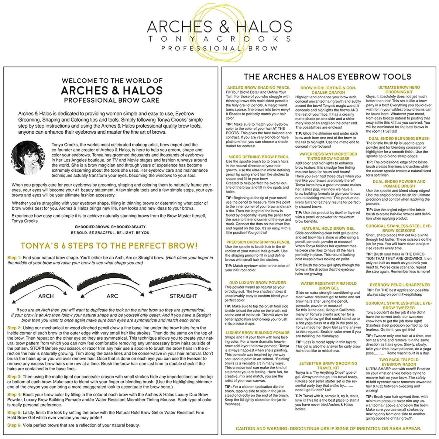 Arches and Halos Duo Luxury Brow Powder - Eyebrow Shaper and Color - Powder Compact with 2 Neutral Shades - Neutral Brown - 0.1 oz