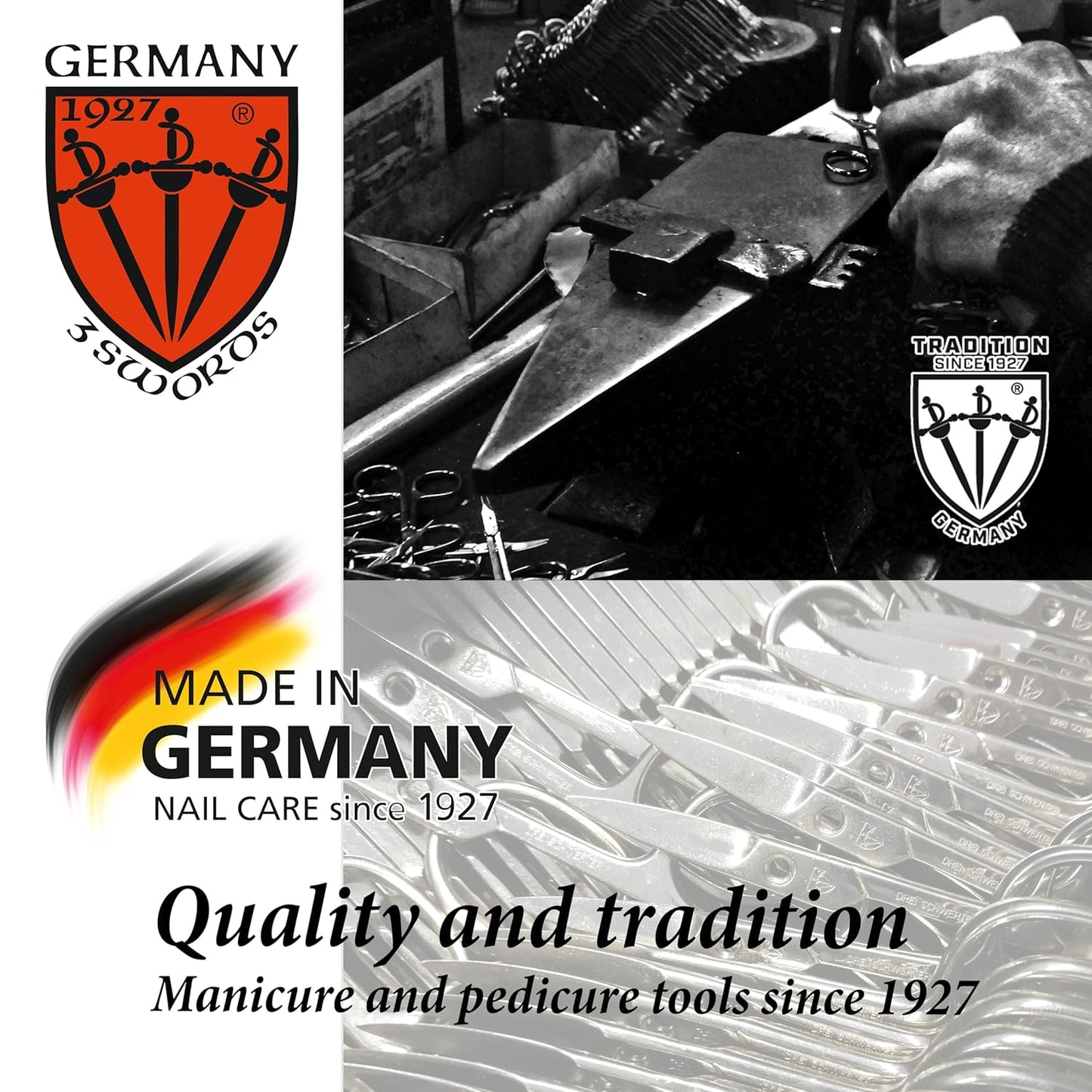 3 Swords Germany - brand quality 16 piece manicure pedicure grooming kit set fashion leather case mint, Made in Germany