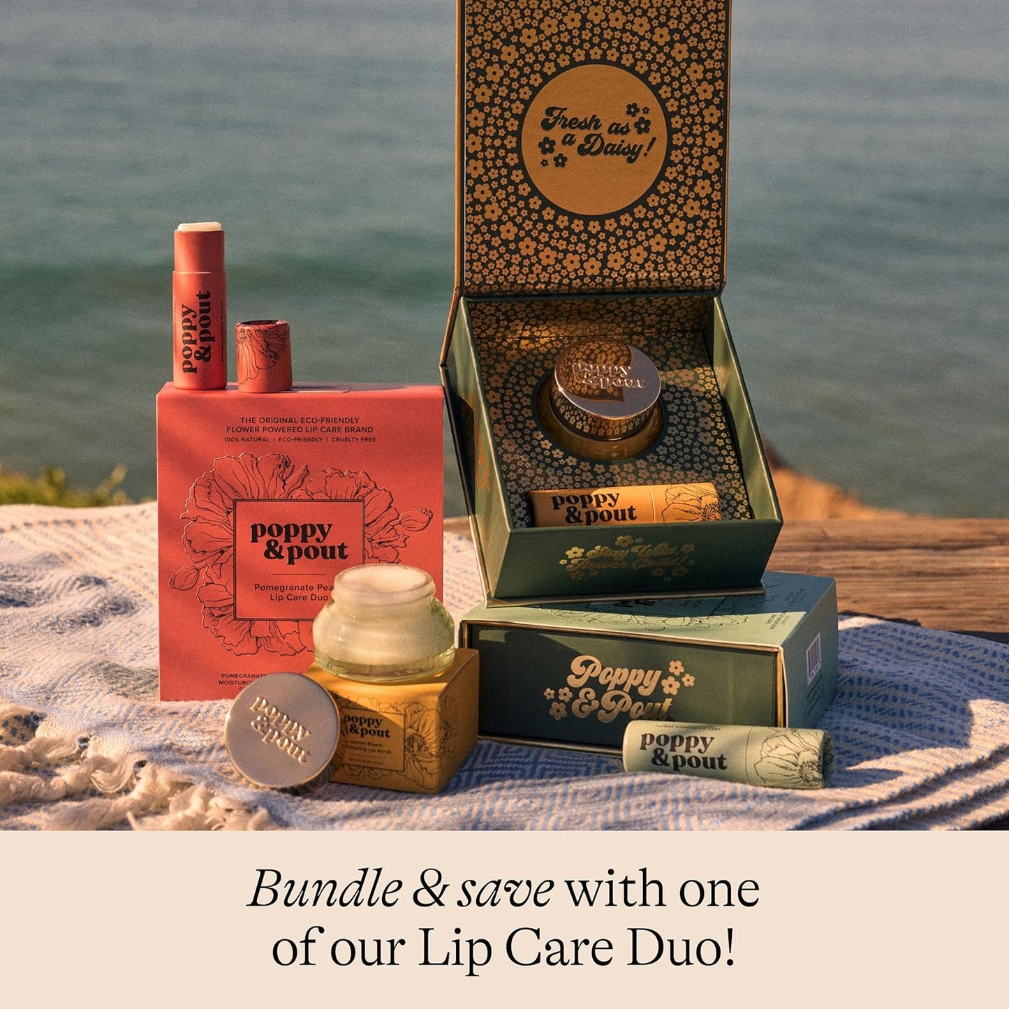 Poppy & Pout Natural Lip Scrub, Moisturizing Sugar Scrub for Dry Lips, Lip Scrubber Exfoliator with Essential Oils Smooths and Hydrates Lips, In Recyclable Glass Jars, Cruelty Free - Pink Grapefruit