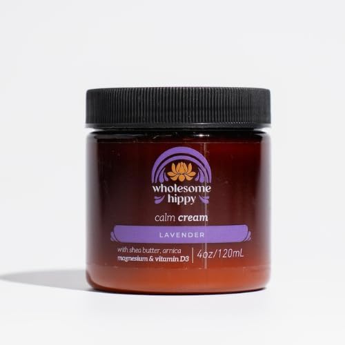 Calm Body Cream with Magnesium, Arnica & Vitamin D3 – Lavender Scented – Nourishing Botanical Moisturizer with Shea, Turmeric & Aloe – 4oz