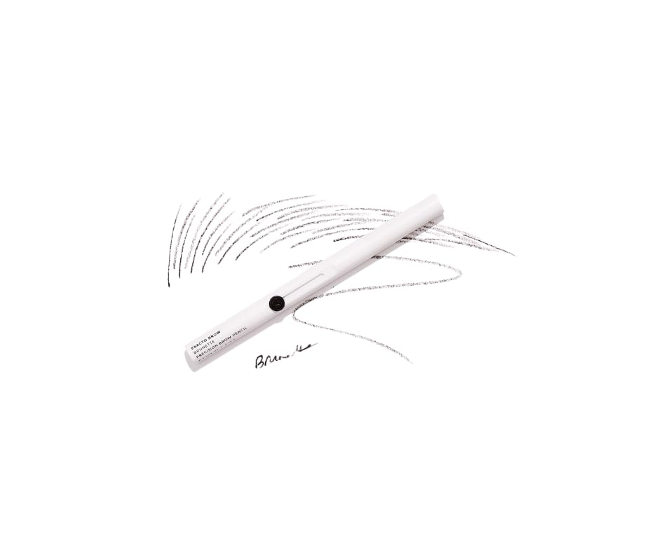 MADLUVV Exacto Brow Pencil for Flawless, Long Lasting, Realistic Brows with Dual-Ended Design Featuring Retractable Blade Tip for Precise Hair Like Detail and Blending Brush - Brunette