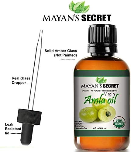 Mayan's Secret Pure Carrier and Essential oils for Skin Care, Hair, Body Moisturizer for Face-Anti Aging Skin Care (Amla oil Organic, 4oz)
